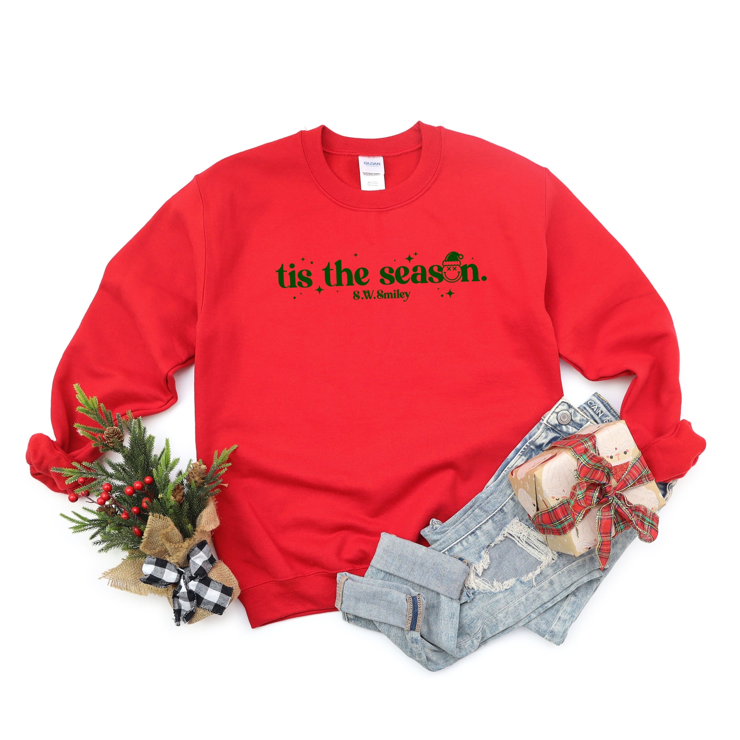 S.W.Smiley Tis The Season Sparkle - Women's Graphic Sweatshirt