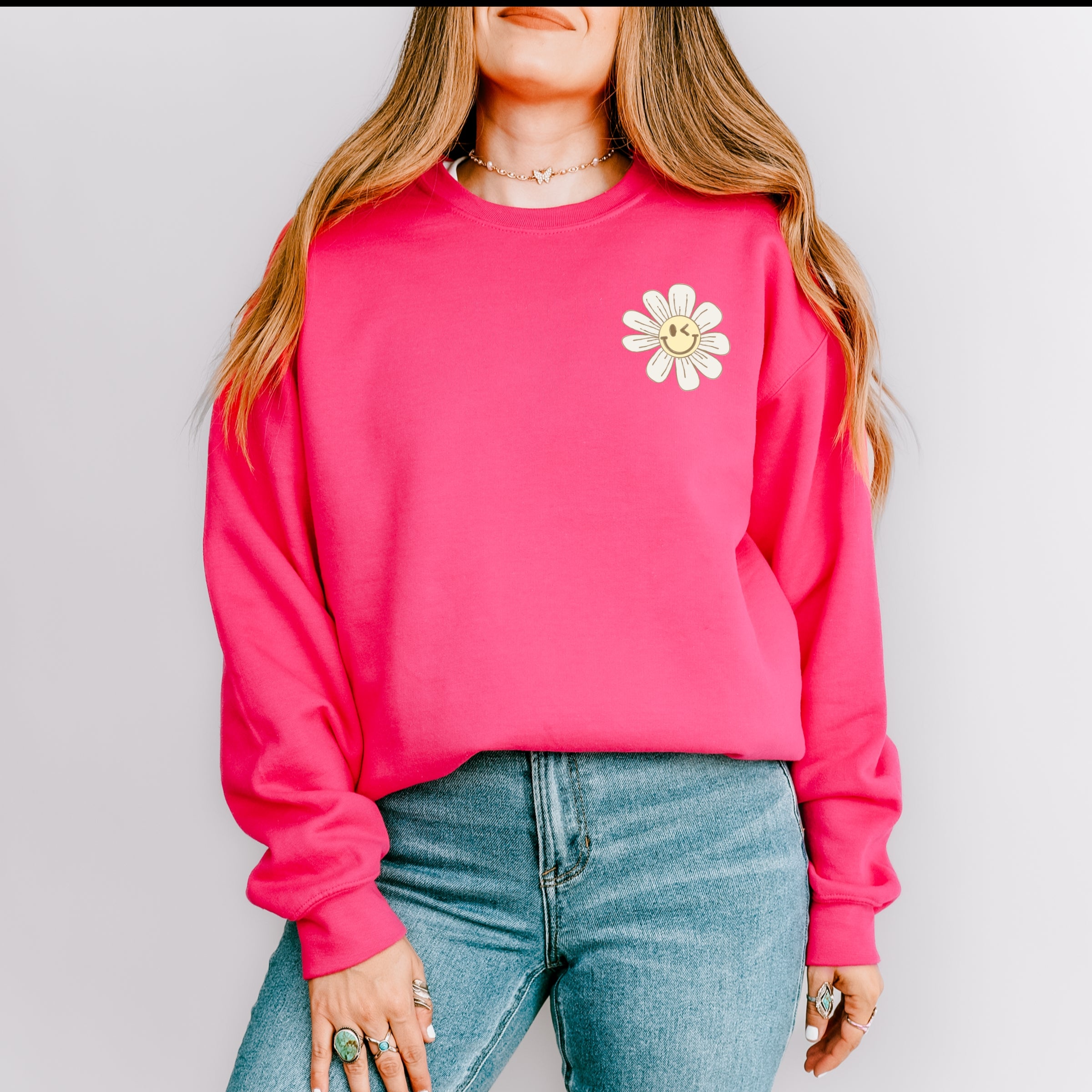 S.W.Smiley Blooming Daisies - Women's Graphic Sweatshirt