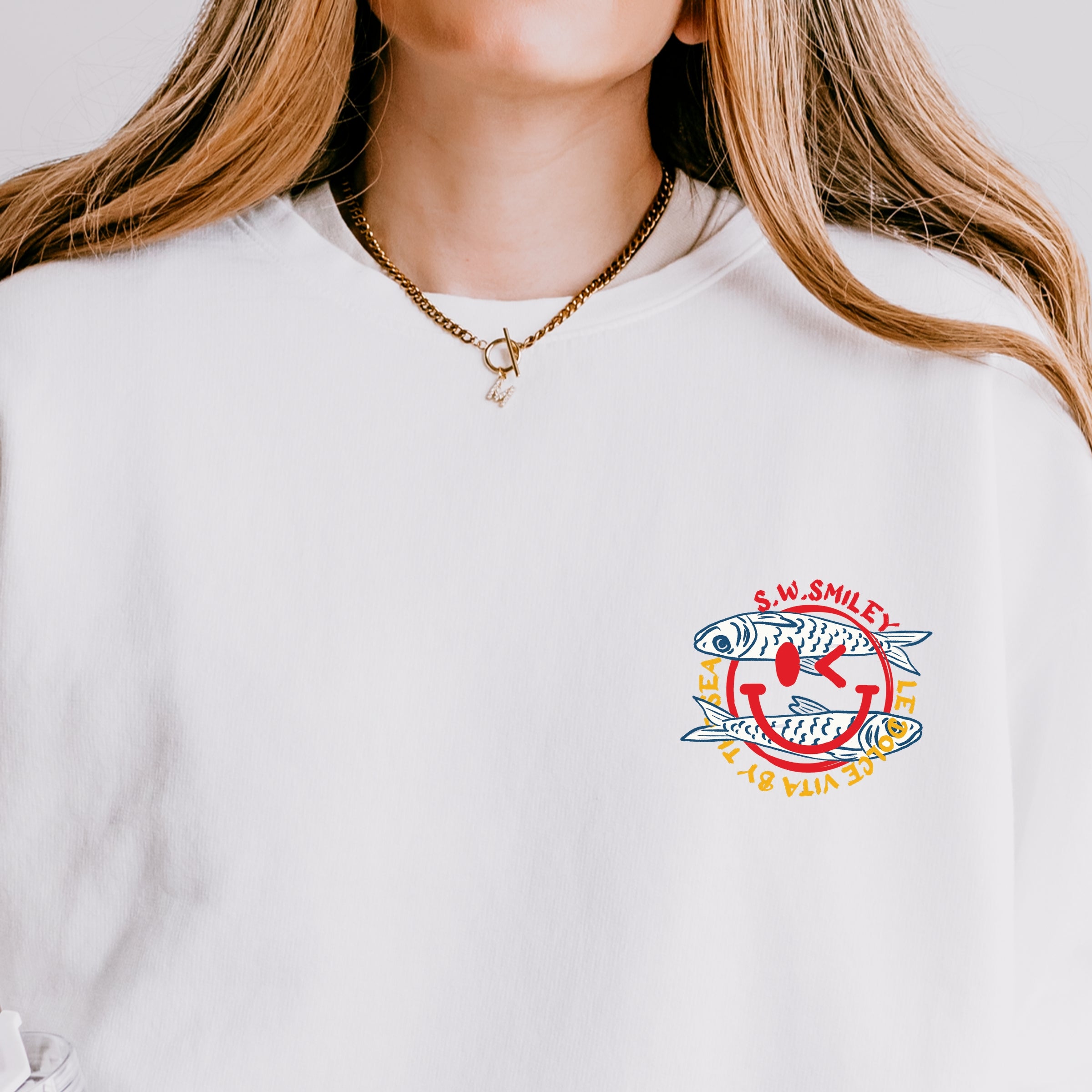 S.W. Smiley Sardines Can - Women's Lightweight Garment Dyed Sweatshirt