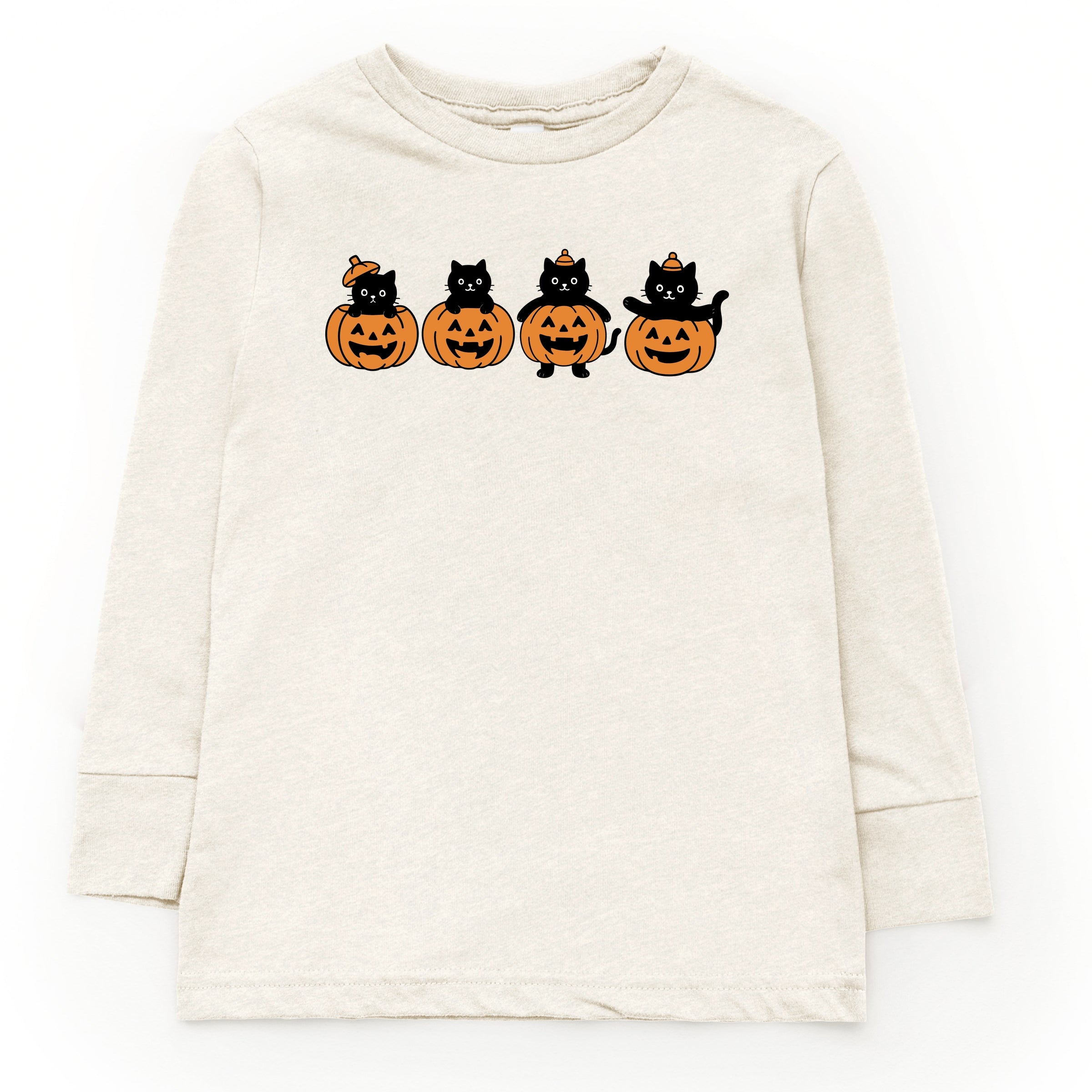 Four Black Cats Pumpkins - Toddler Long Sleeve Graphic Tee and Youth Long Sleeve Graphic T-Shirt
