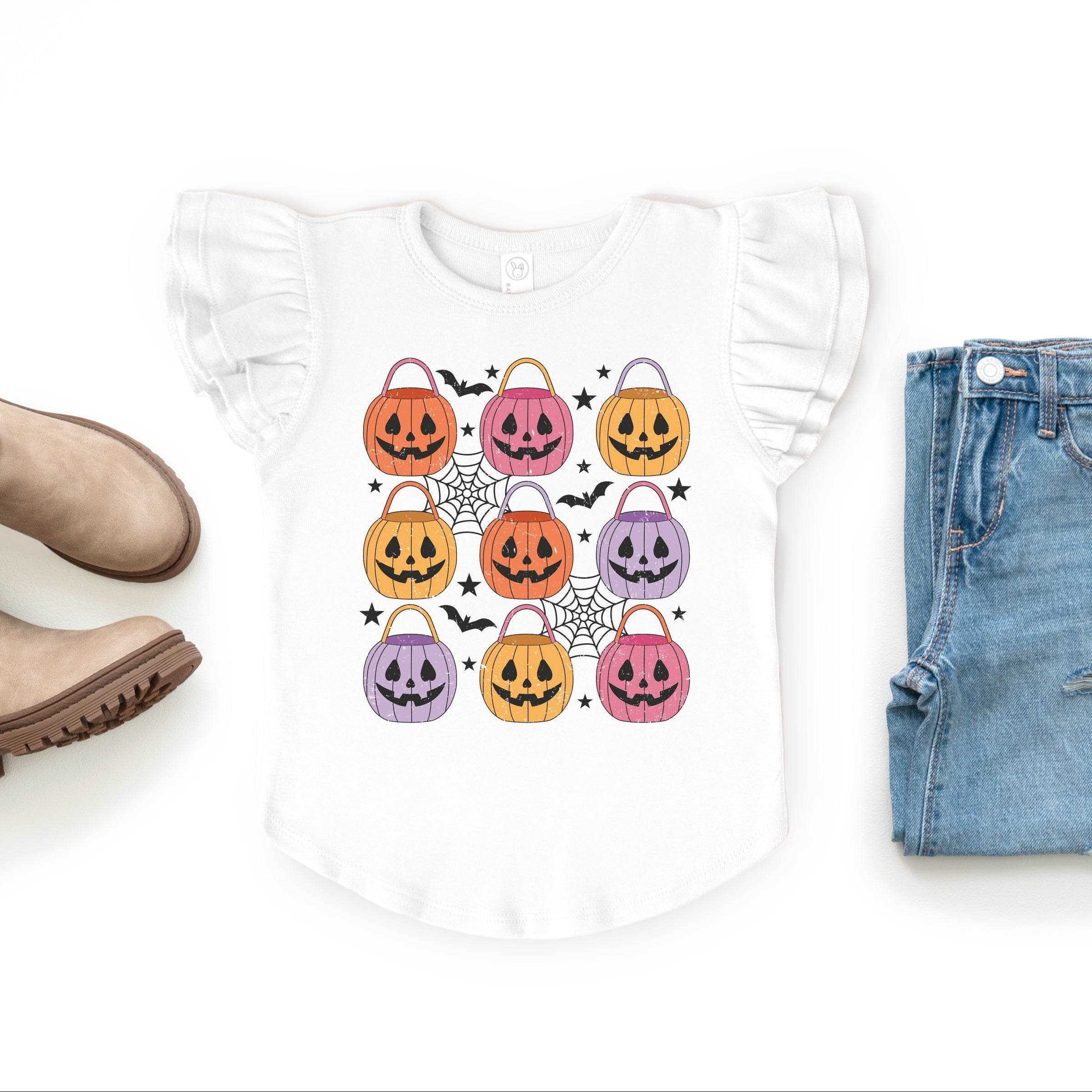 Pumpkin Basket Chart  - Flutter Sleeve Graphic T-Shirt