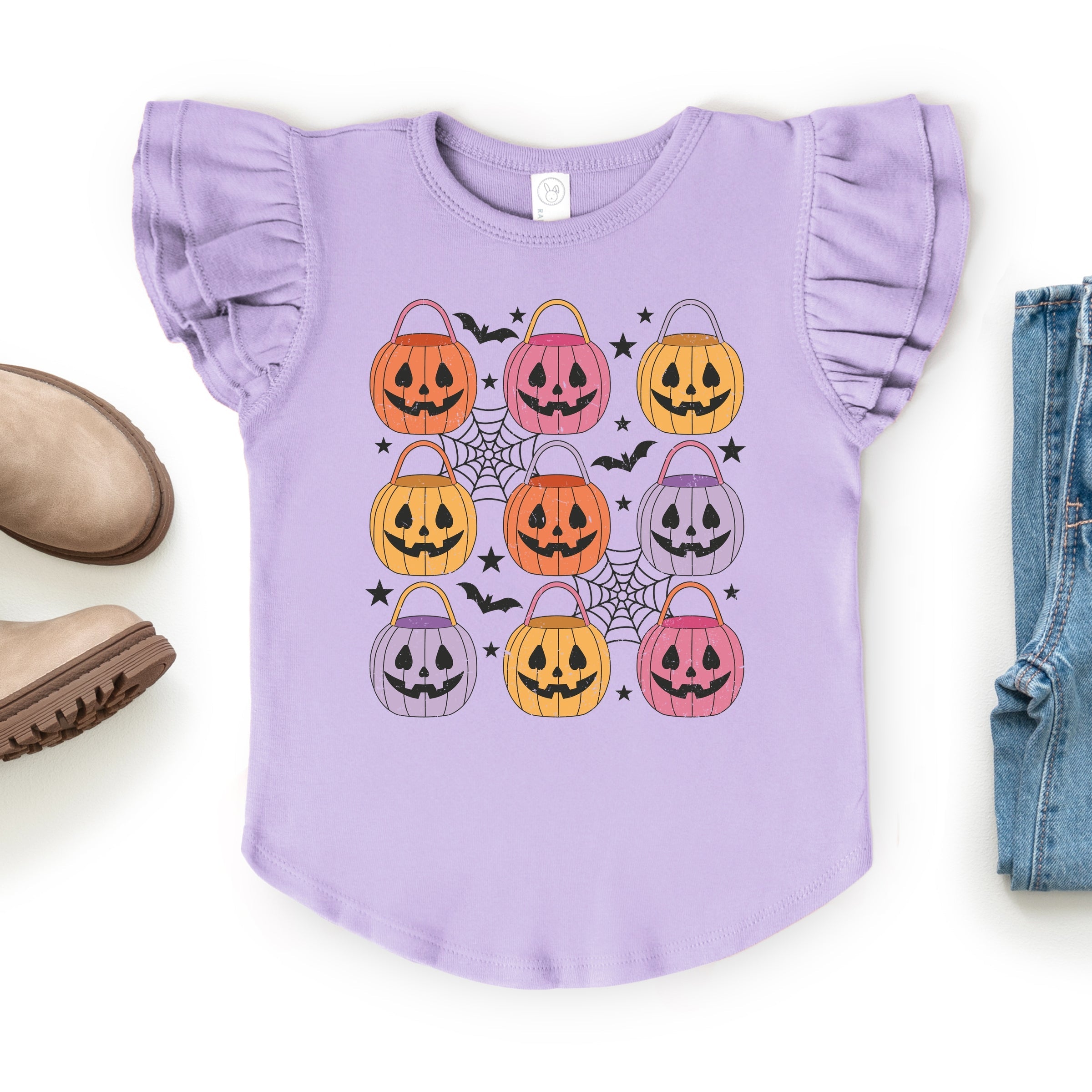 Pumpkin Basket Chart  - Flutter Sleeve Graphic T-Shirt