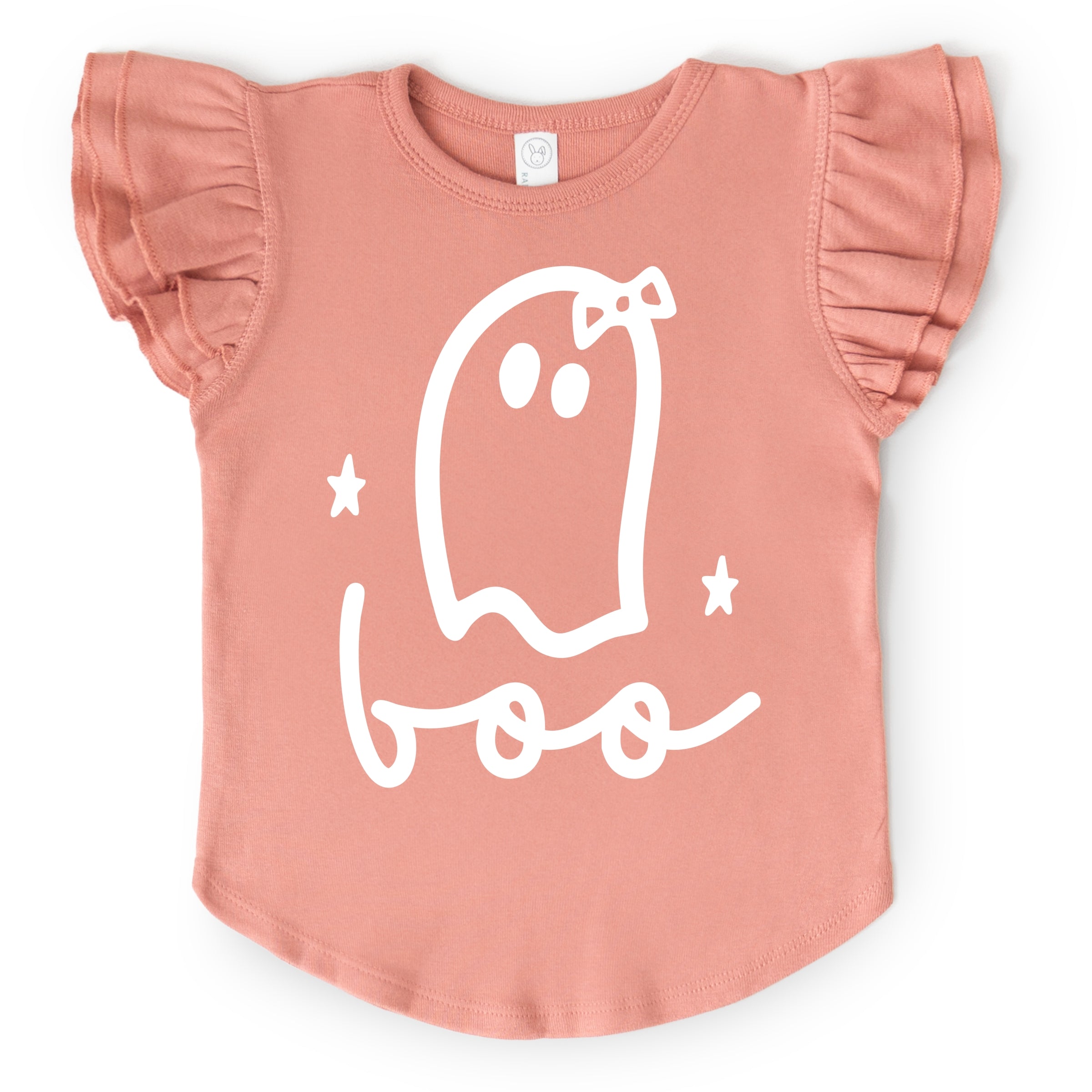 Boo Ghost Bow - Flutter Sleeve Tee