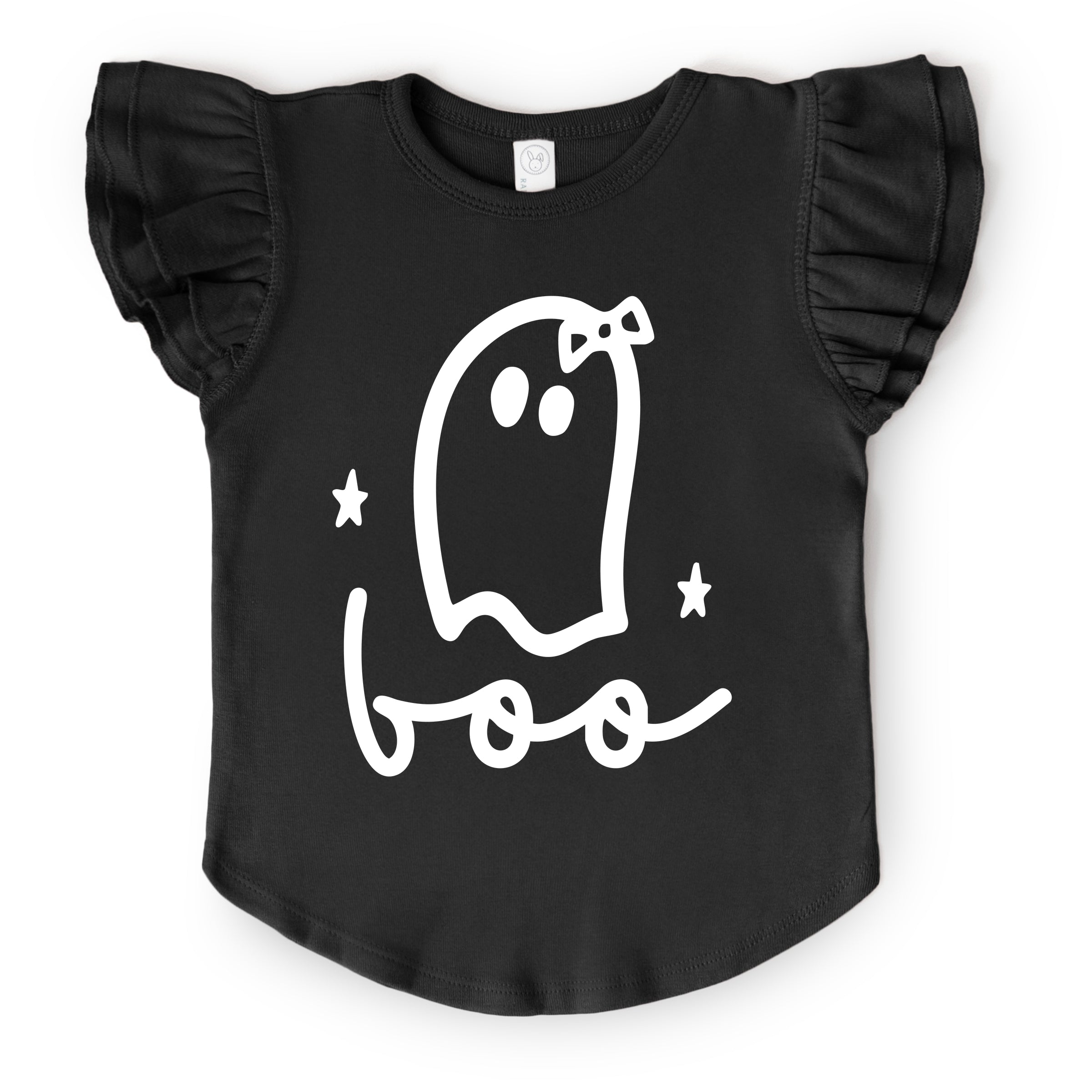 Boo Ghost Bow - Flutter Sleeve Tee