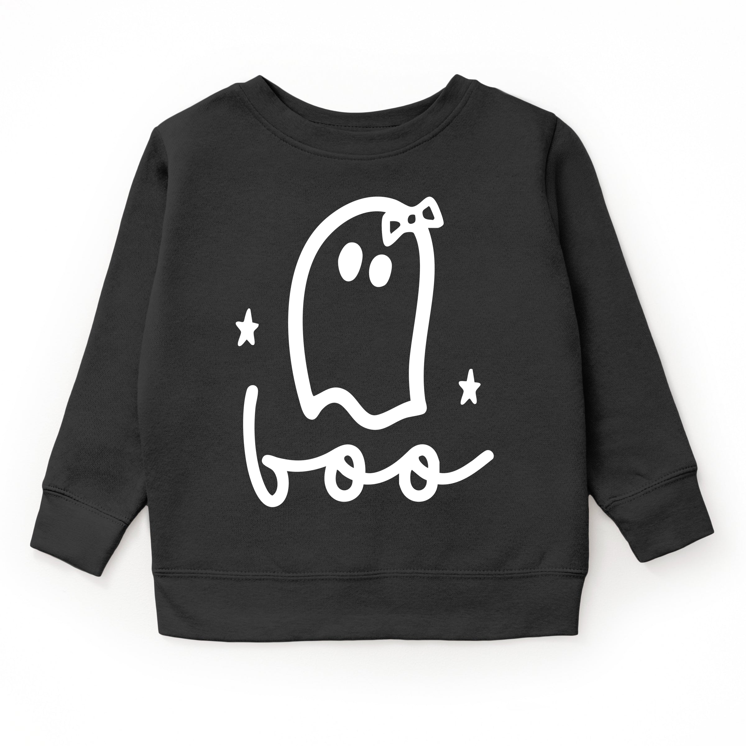 Boo Ghost Bow - Toddler Graphic Sweatshirt and Youth Graphic Sweatshirt