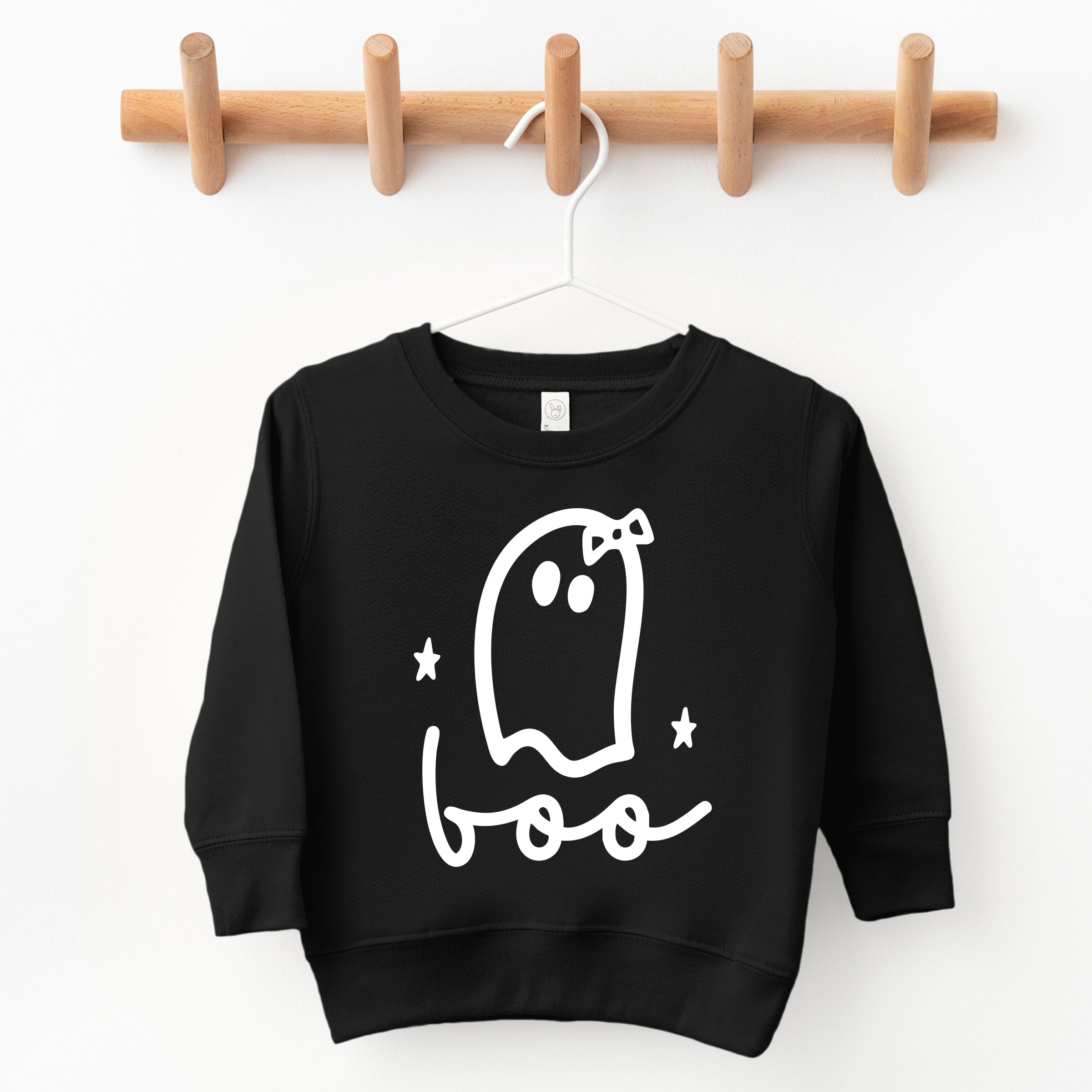 Boo Ghost Bow - Toddler Graphic Sweatshirt and Youth Graphic Sweatshirt