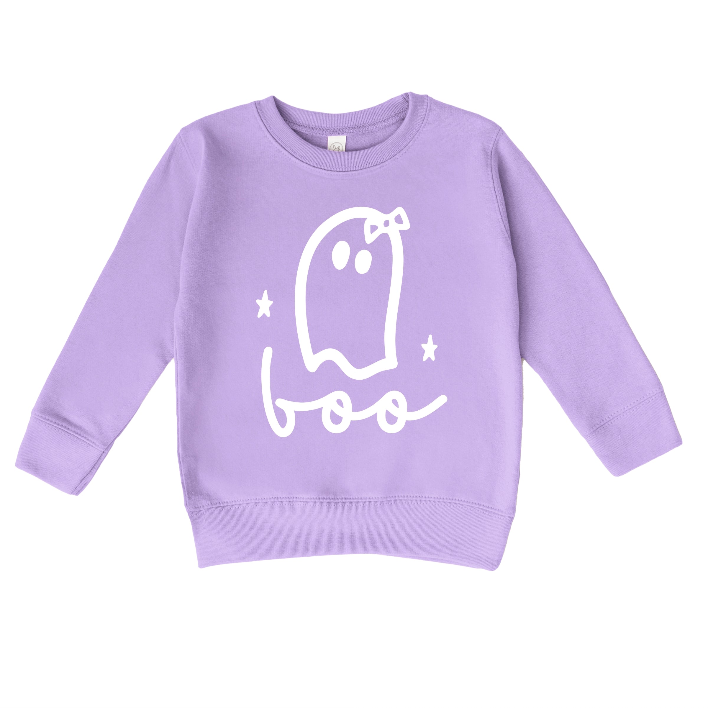 Boo Ghost Bow - Toddler Graphic Sweatshirt and Youth Graphic Sweatshirt