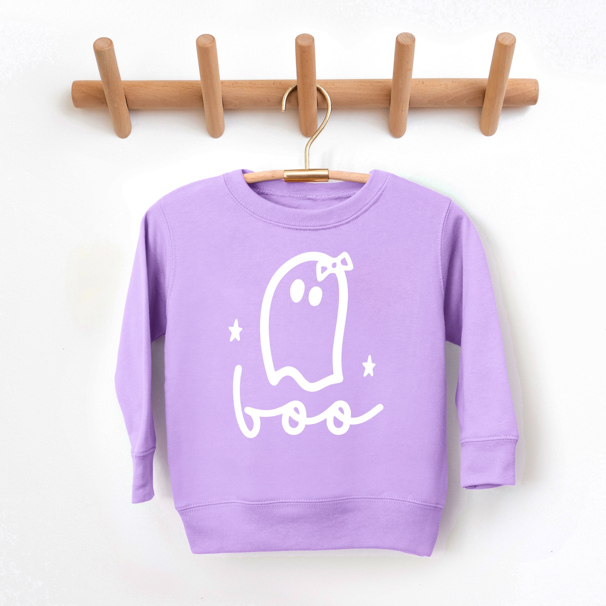 Boo Ghost Bow - Toddler Graphic Sweatshirt and Youth Graphic Sweatshirt