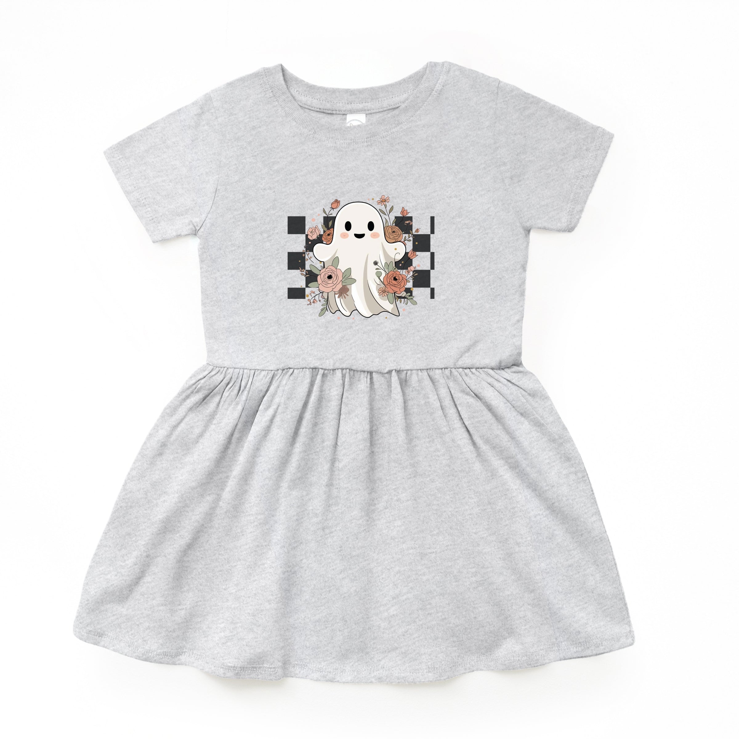 Checkered Ghost Rose - Kids Toddler Dress and Infant Dress