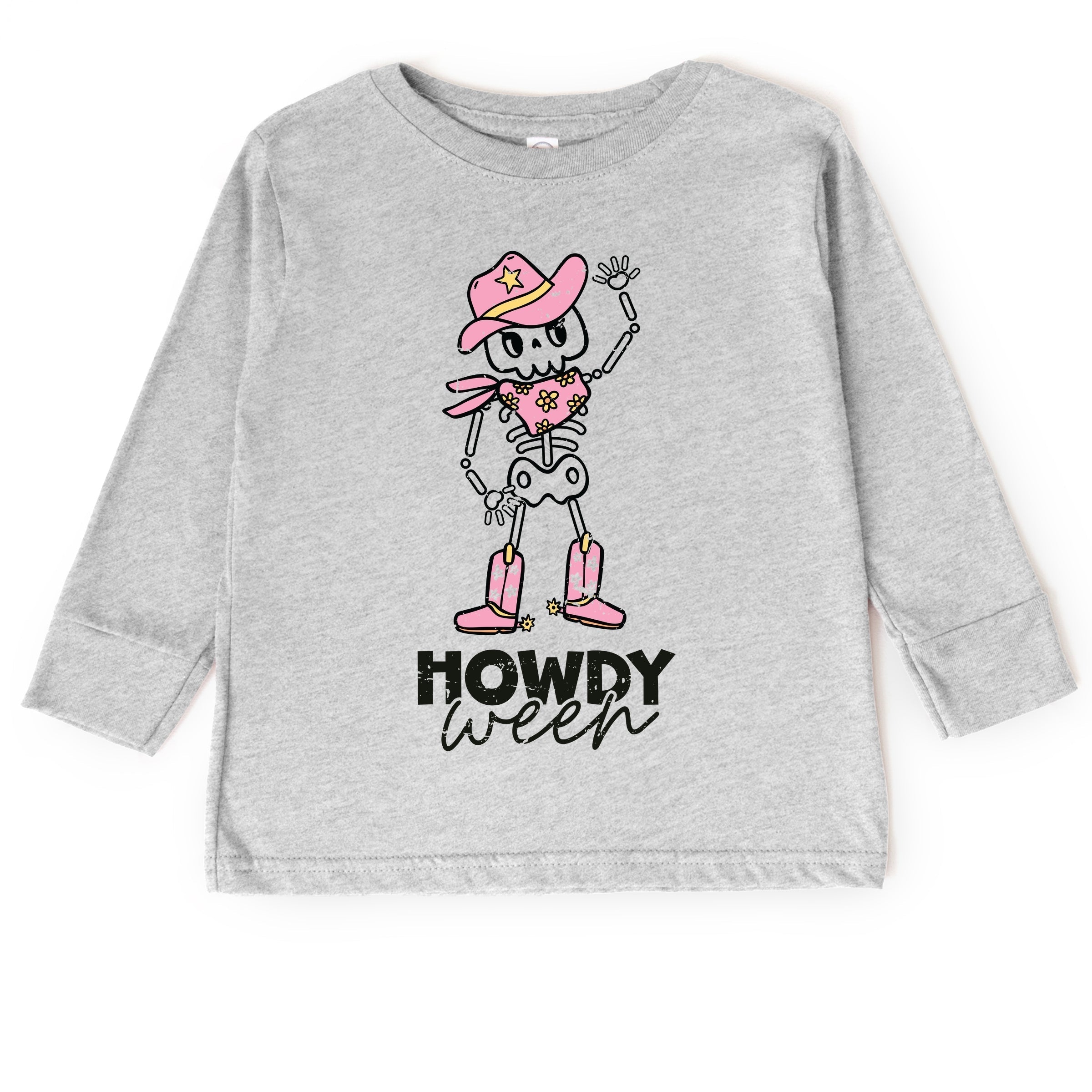 Howdyween Skeleton - Kids Toddler Long Sleeve Tee and Kids Youth Long Sleeve Tee