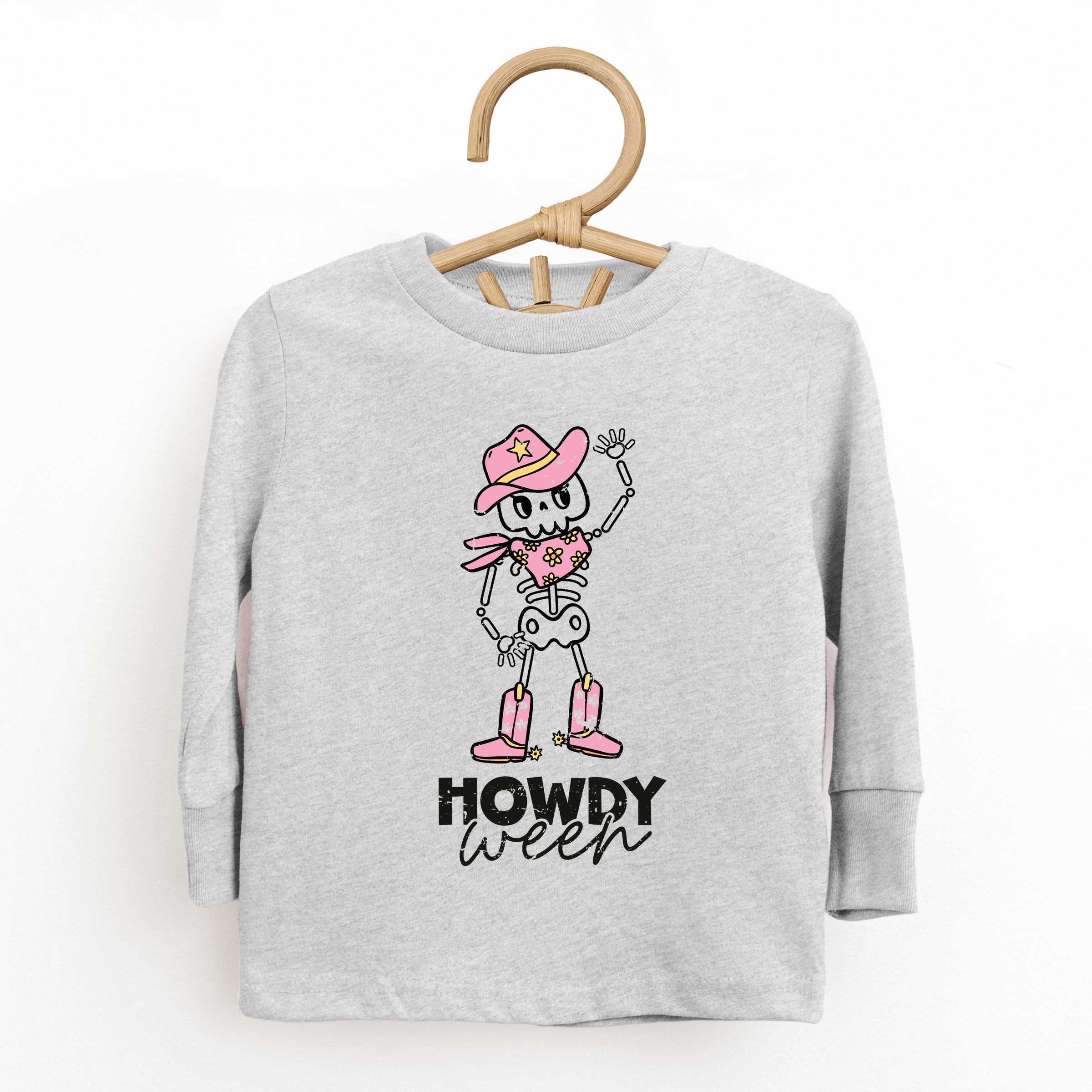 Howdyween Skeleton - Kids Toddler Long Sleeve Tee and Kids Youth Long Sleeve Tee
