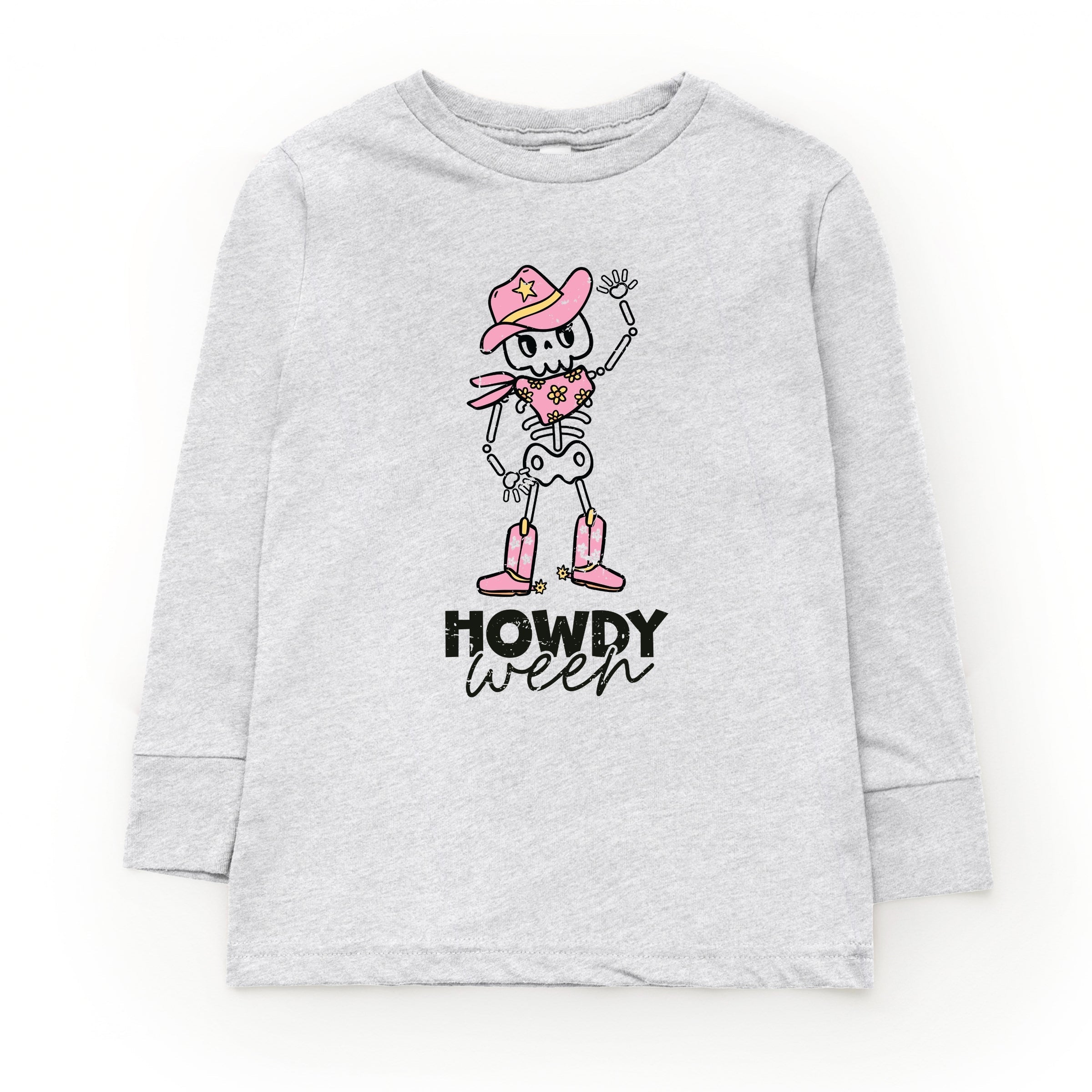 Howdyween Skeleton - Kids Toddler Long Sleeve Tee and Kids Youth Long Sleeve Tee