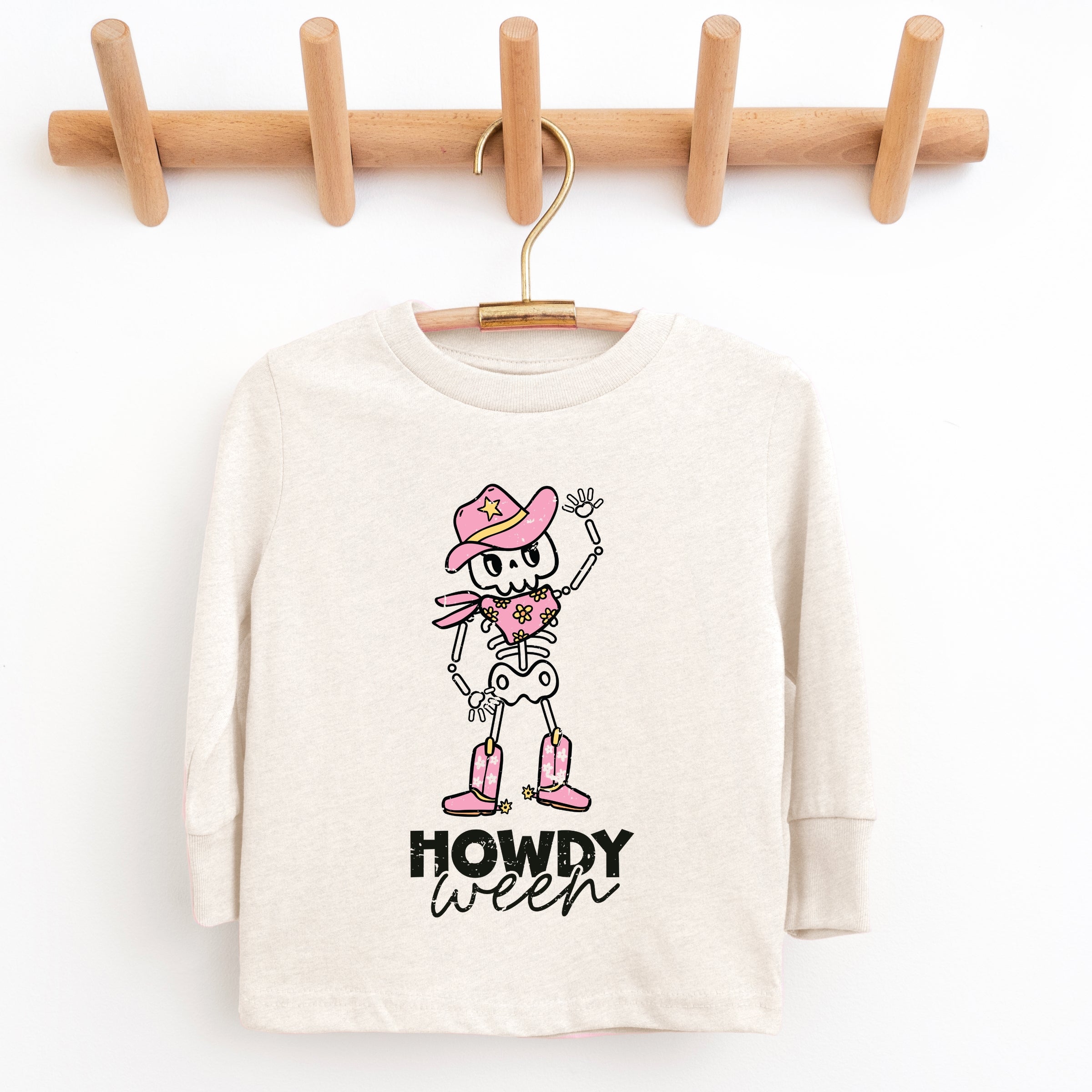 Howdyween Skeleton - Kids Toddler Long Sleeve Tee and Kids Youth Long Sleeve Tee
