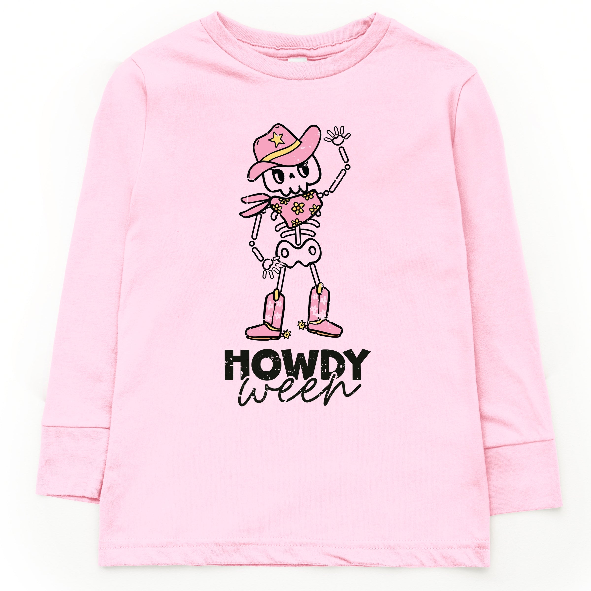 Howdyween Skeleton - Kids Toddler Long Sleeve Tee and Kids Youth Long Sleeve Tee