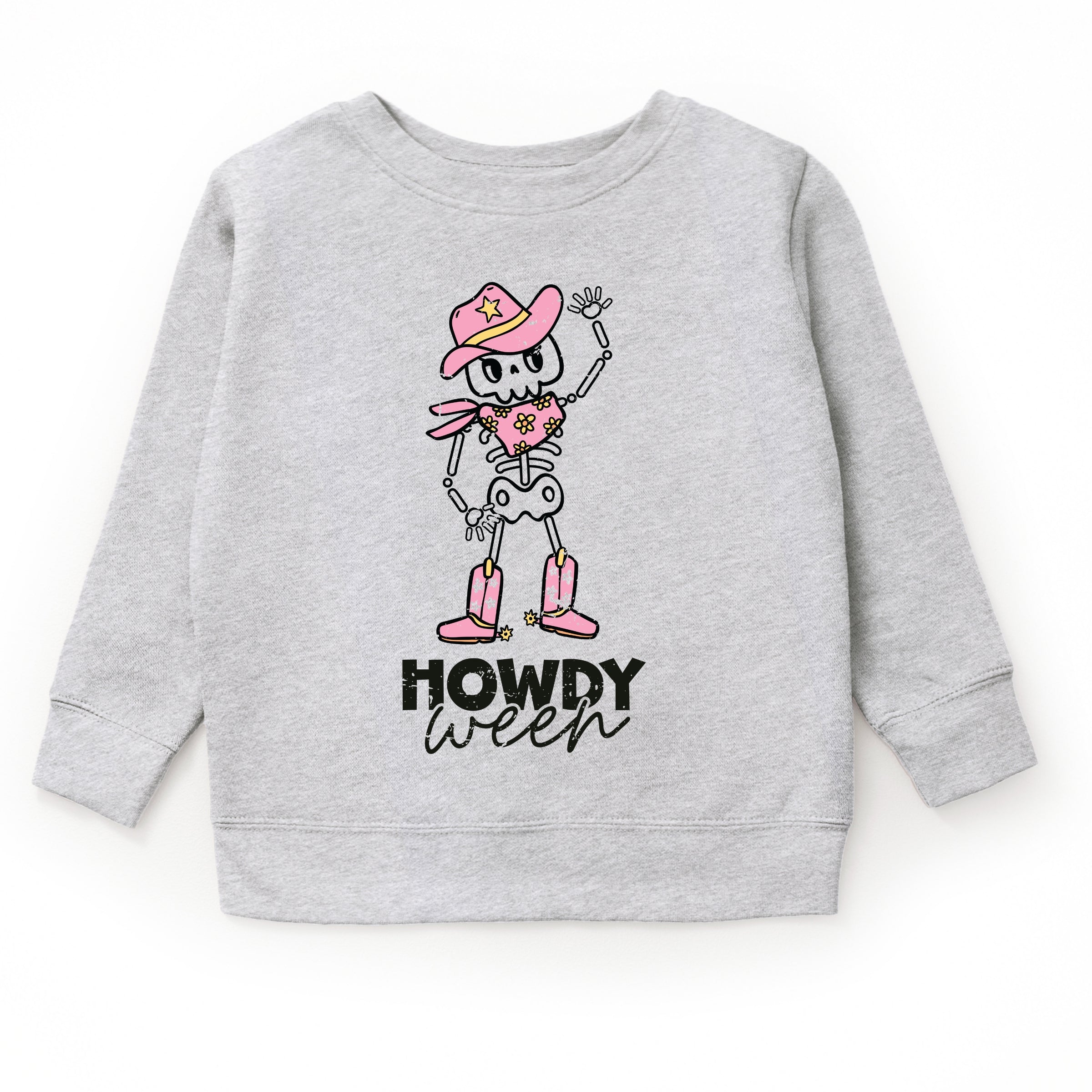 Howdyween Skeleton - Kids Toddler Sweatshirt and Kids Youth Sweatshirt