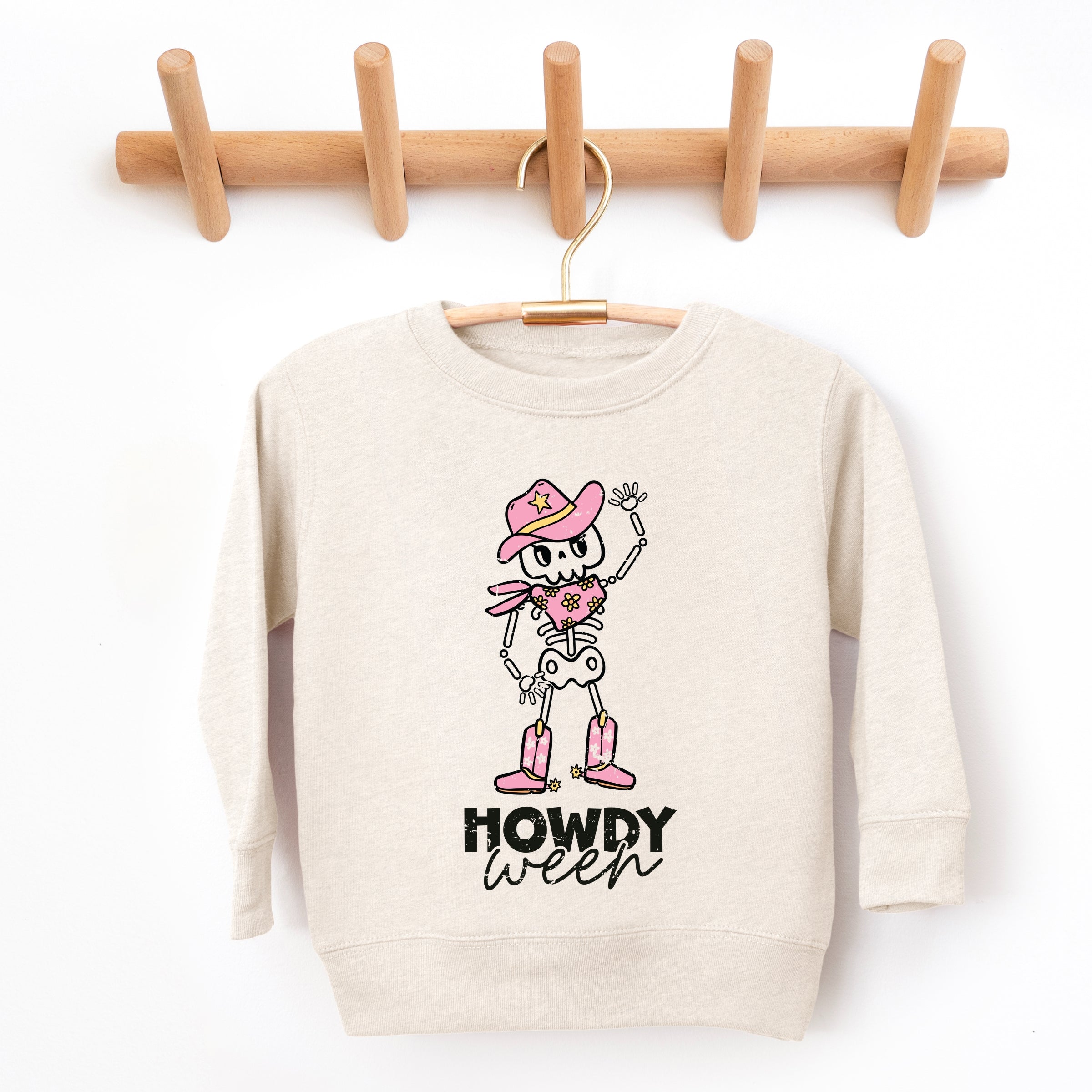 Howdyween Skeleton - Kids Toddler Sweatshirt and Kids Youth Sweatshirt