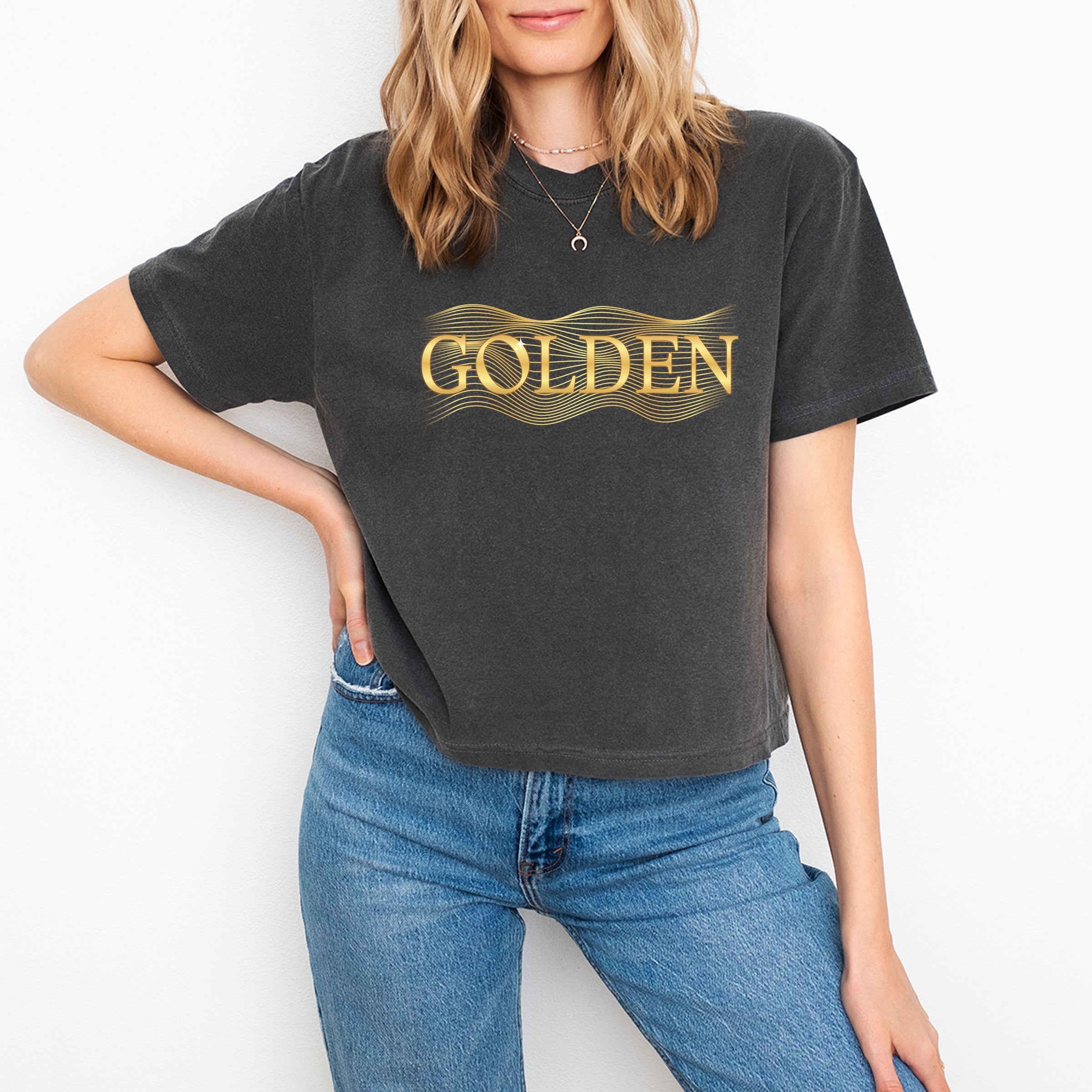 Golden - Boxy Crop Top