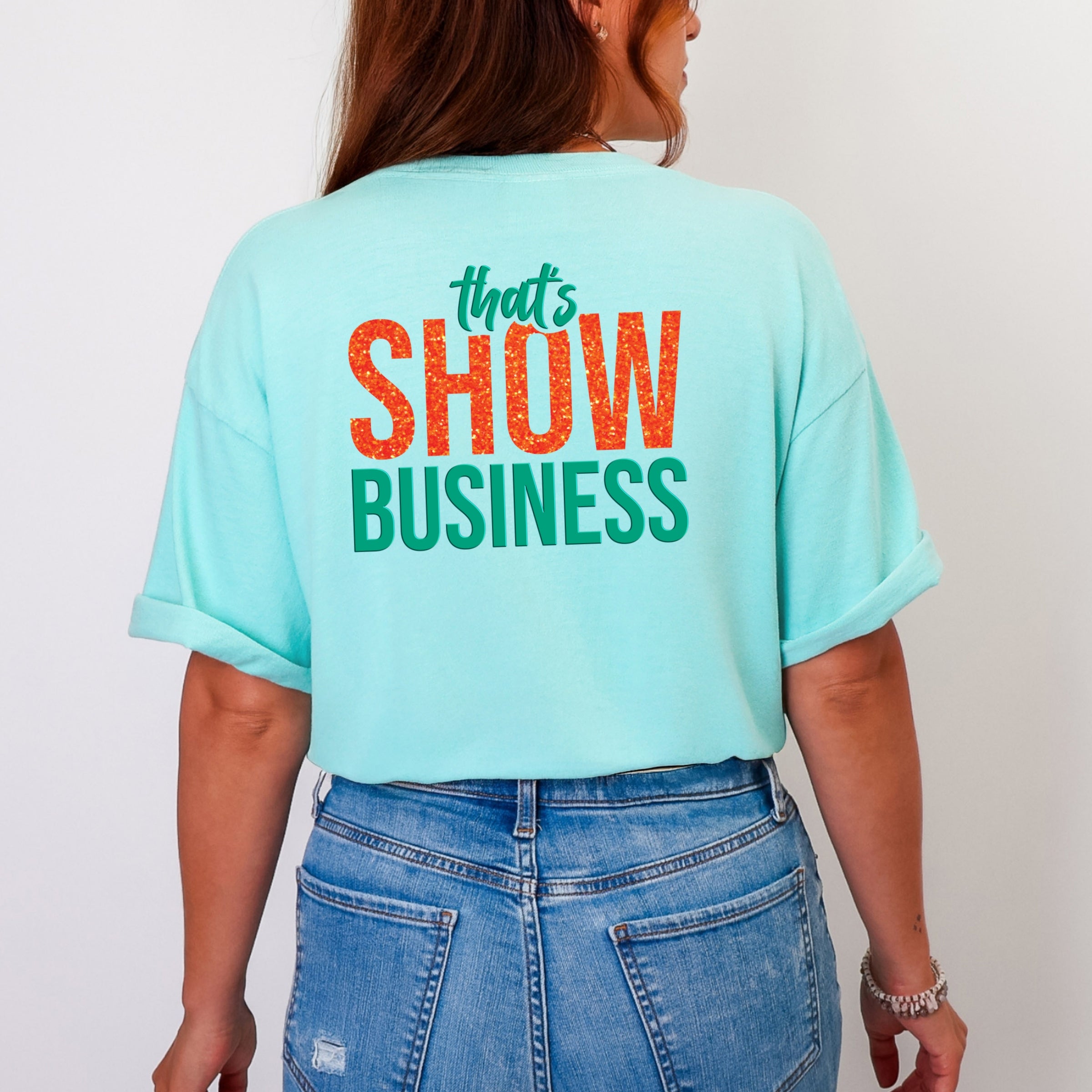 That's Show Business Puff/Glitter - Womens Garment Dyed Tee