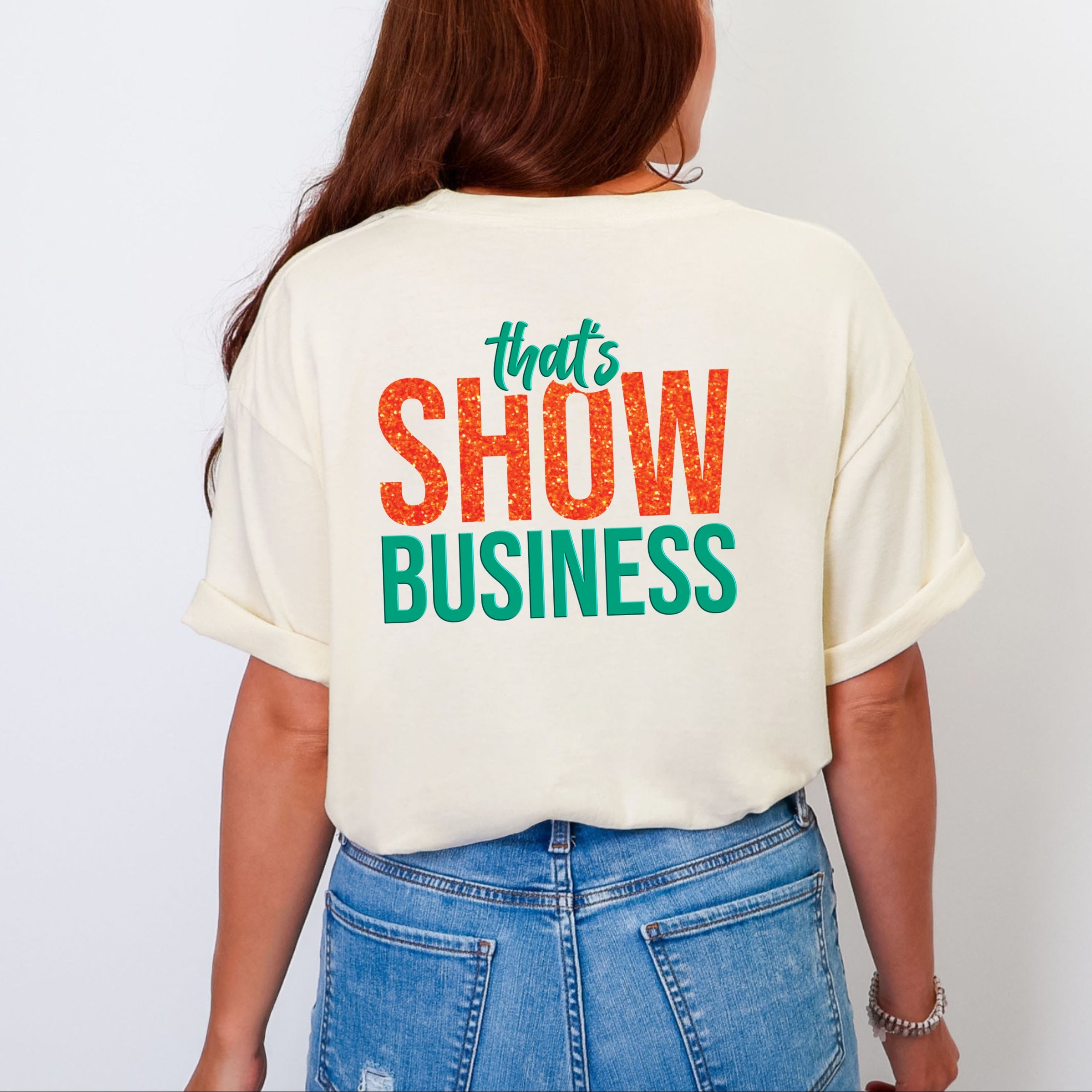 That's Show Business Puff/Glitter - Womens Garment Dyed Tee