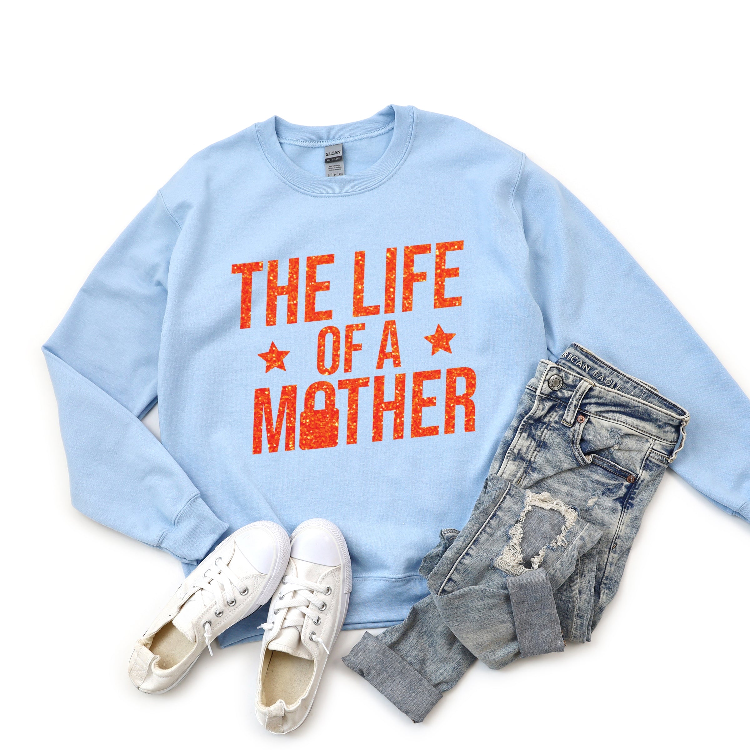 The Life Of A Mother Glitter -  Womens Sweatshirt
