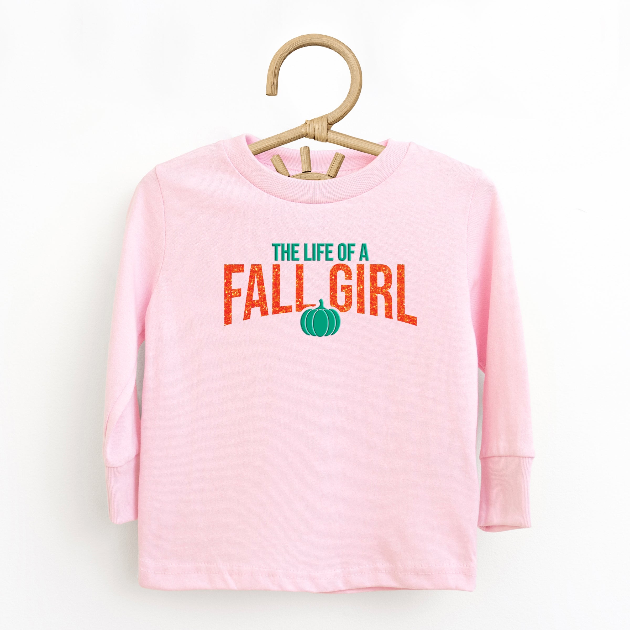The Life Of A Fall Girl Puff/Glitter - Kids Youth Long Sleeve Tee and Kids Toddler Long Sleeve Tee