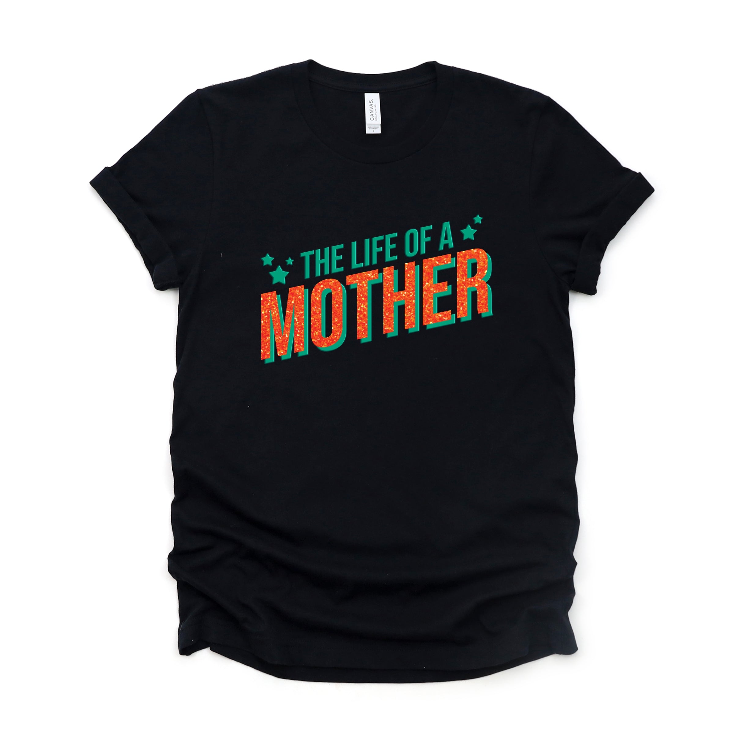 The Life Of A Mother Puff/Glitter - Womens Short Sleeve Tee