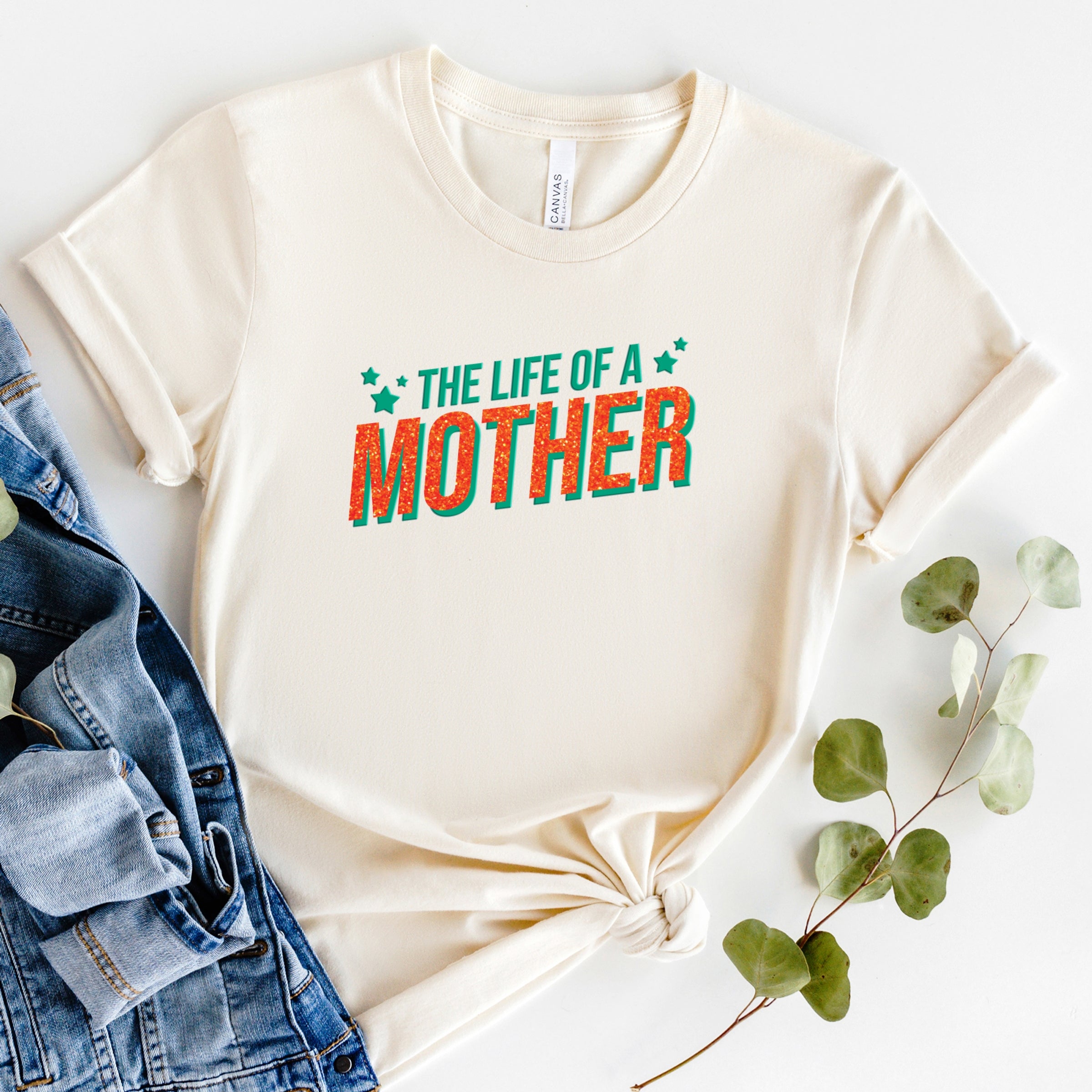 The Life Of A Mother Puff/Glitter - Womens Short Sleeve Tee
