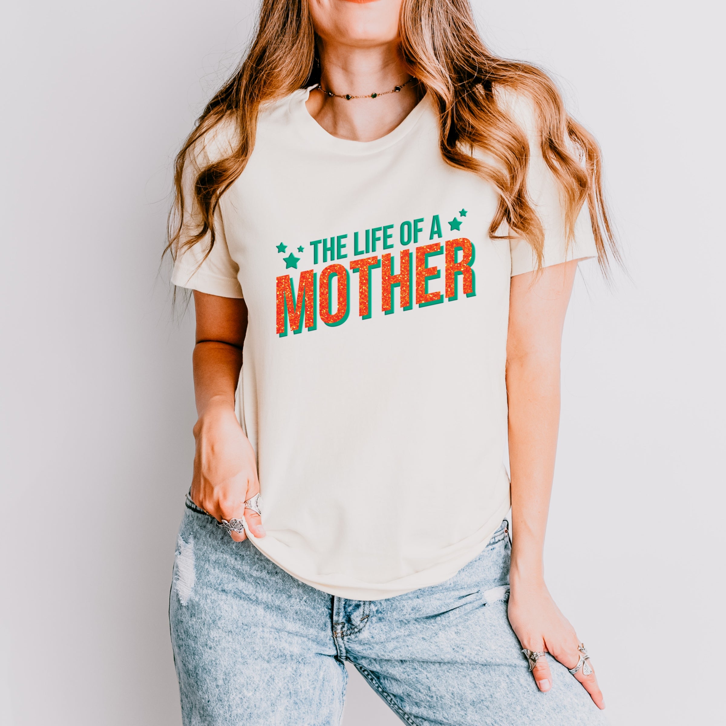 The Life Of A Mother Puff/Glitter - Womens Short Sleeve Tee