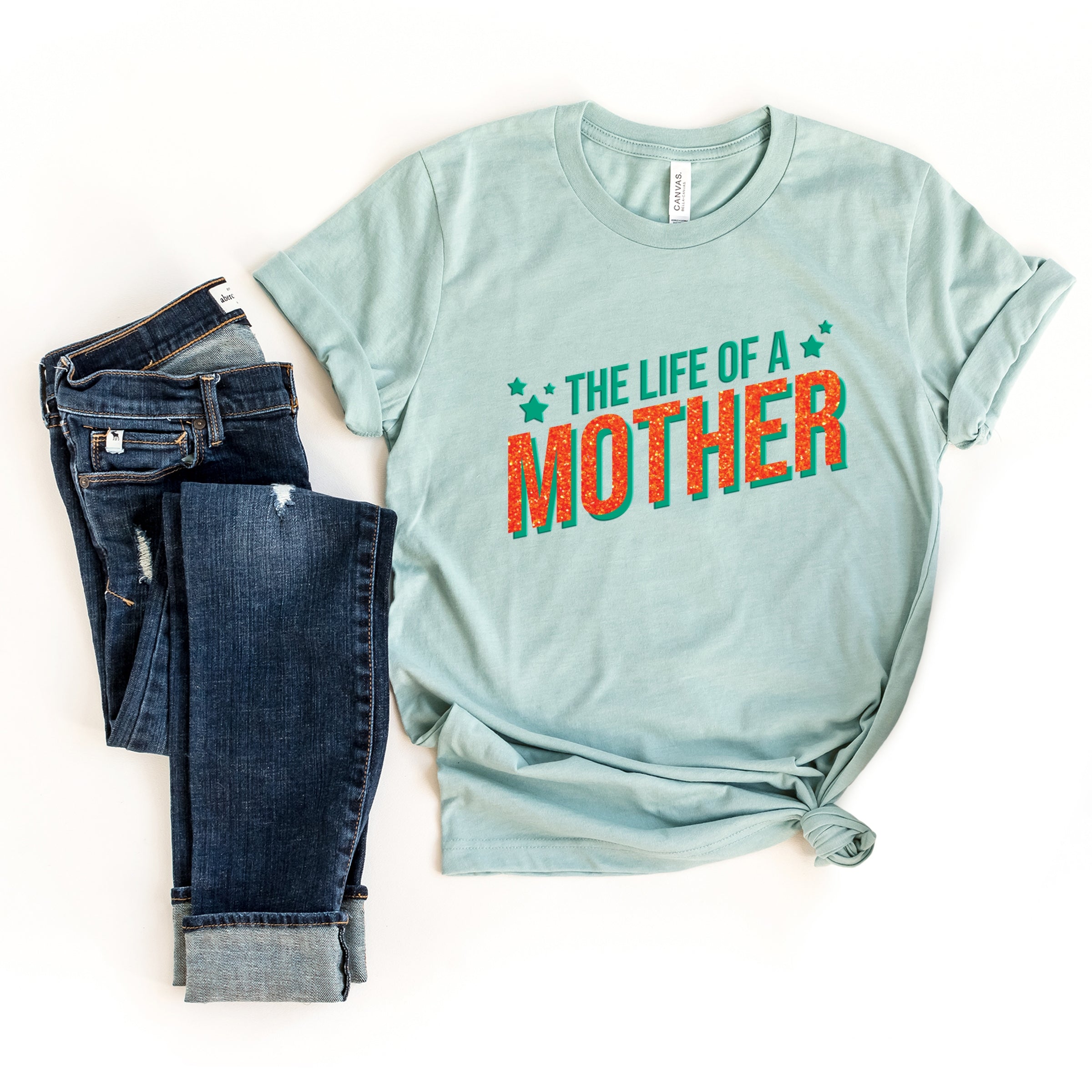 The Life Of A Mother Puff/Glitter - Womens Short Sleeve Tee