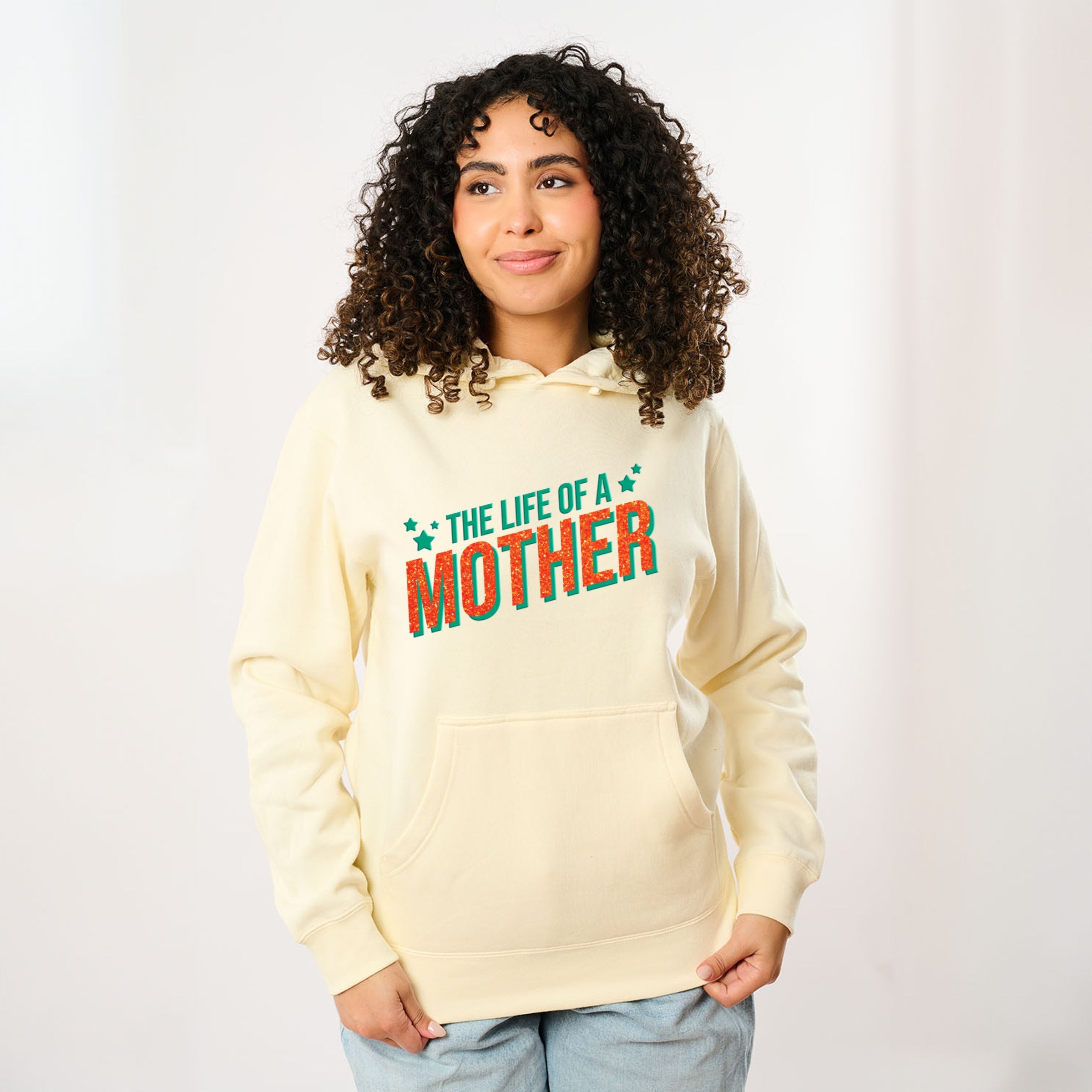 The Life Of A Mother Puff/Glitter - Womens Hoodie