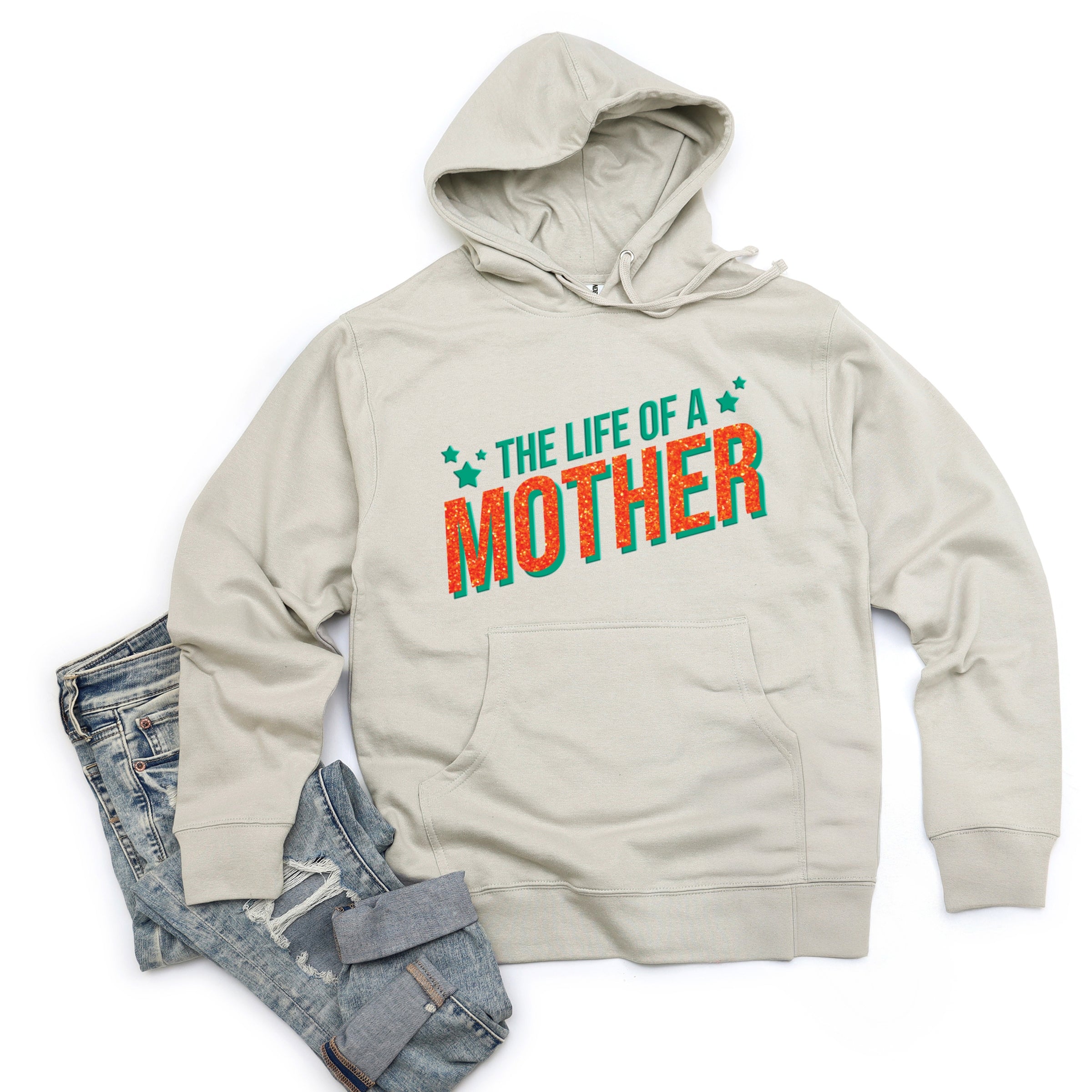 The Life Of A Mother Puff/Glitter - Womens Hoodie