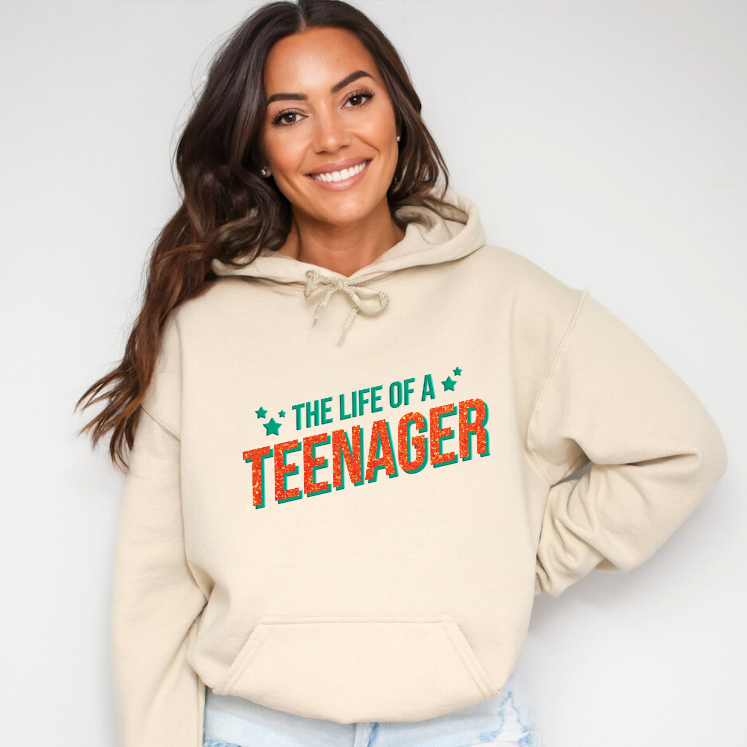 The Life Of A Teenager Puff/Glitter - Womens Hoodie