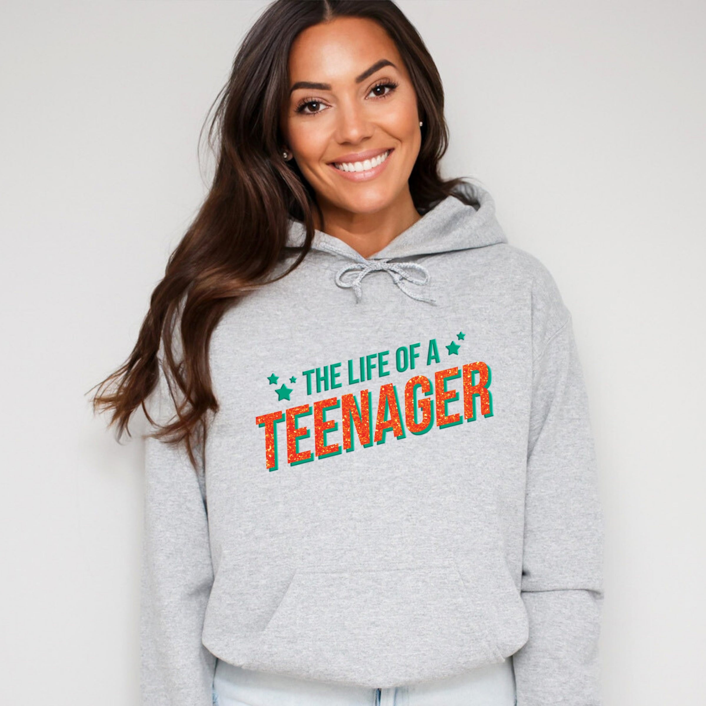 The Life Of A Teenager Puff/Glitter - Womens Hoodie