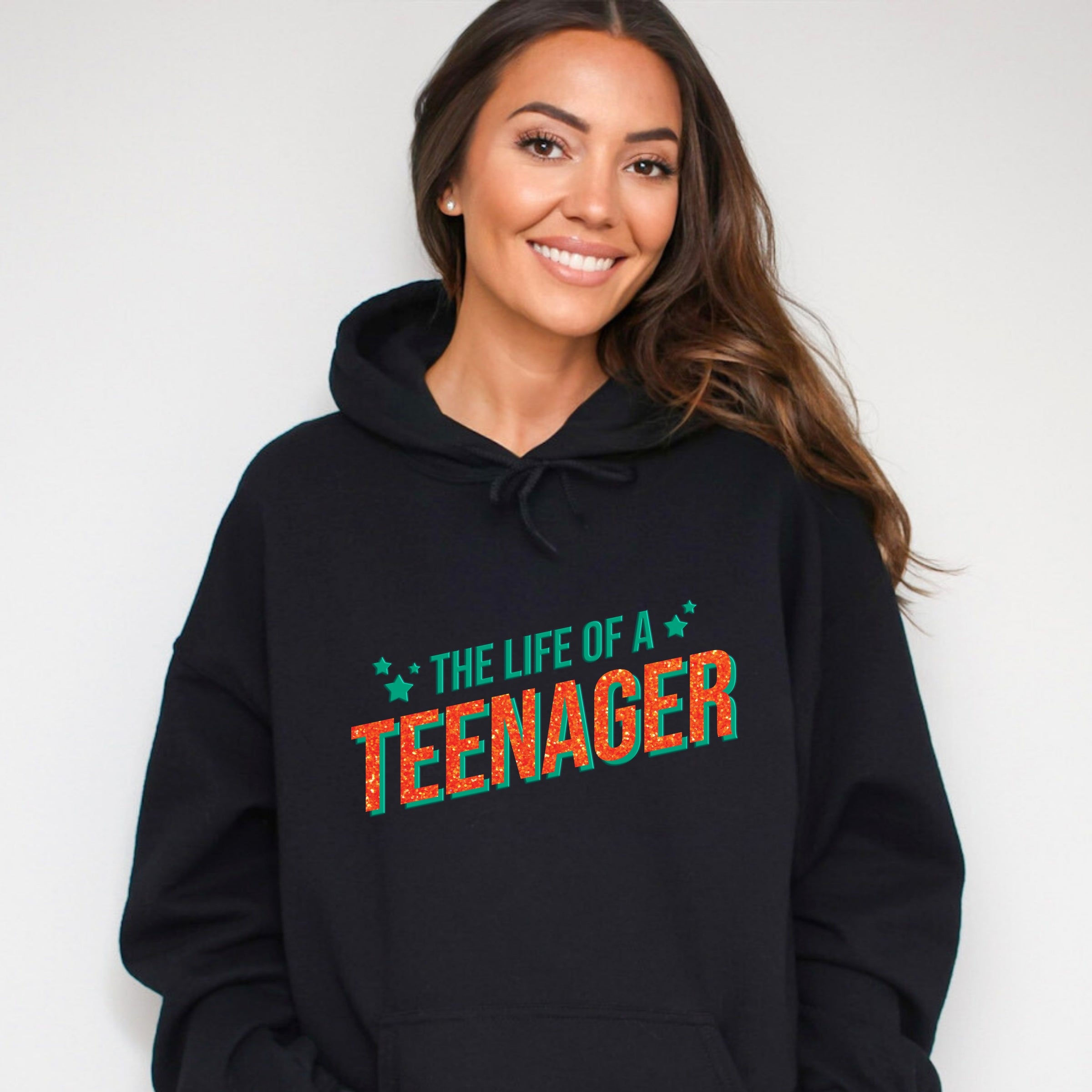 The Life Of A Teenager Puff/Glitter - Womens Hoodie