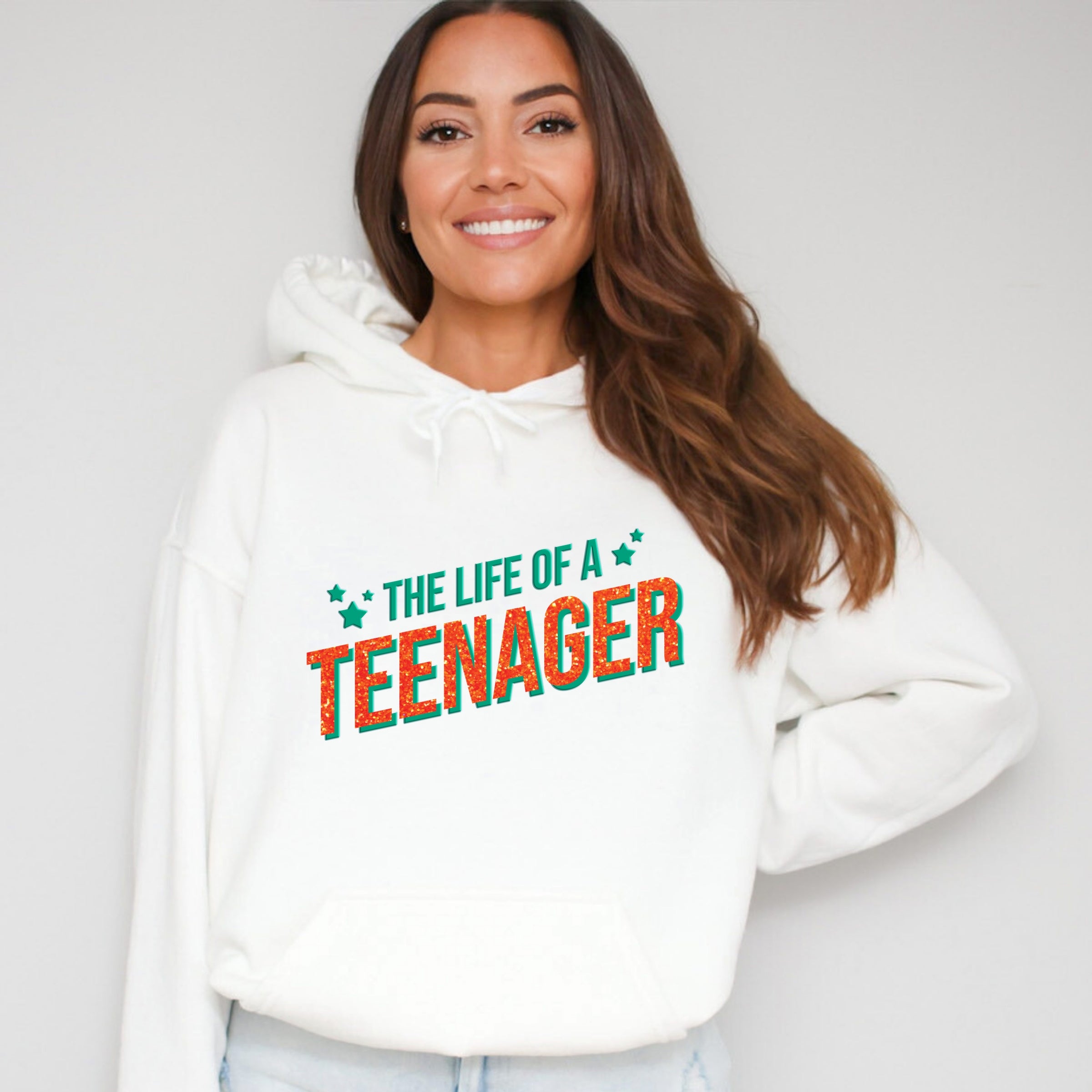 The Life Of A Teenager Puff/Glitter - Womens Hoodie