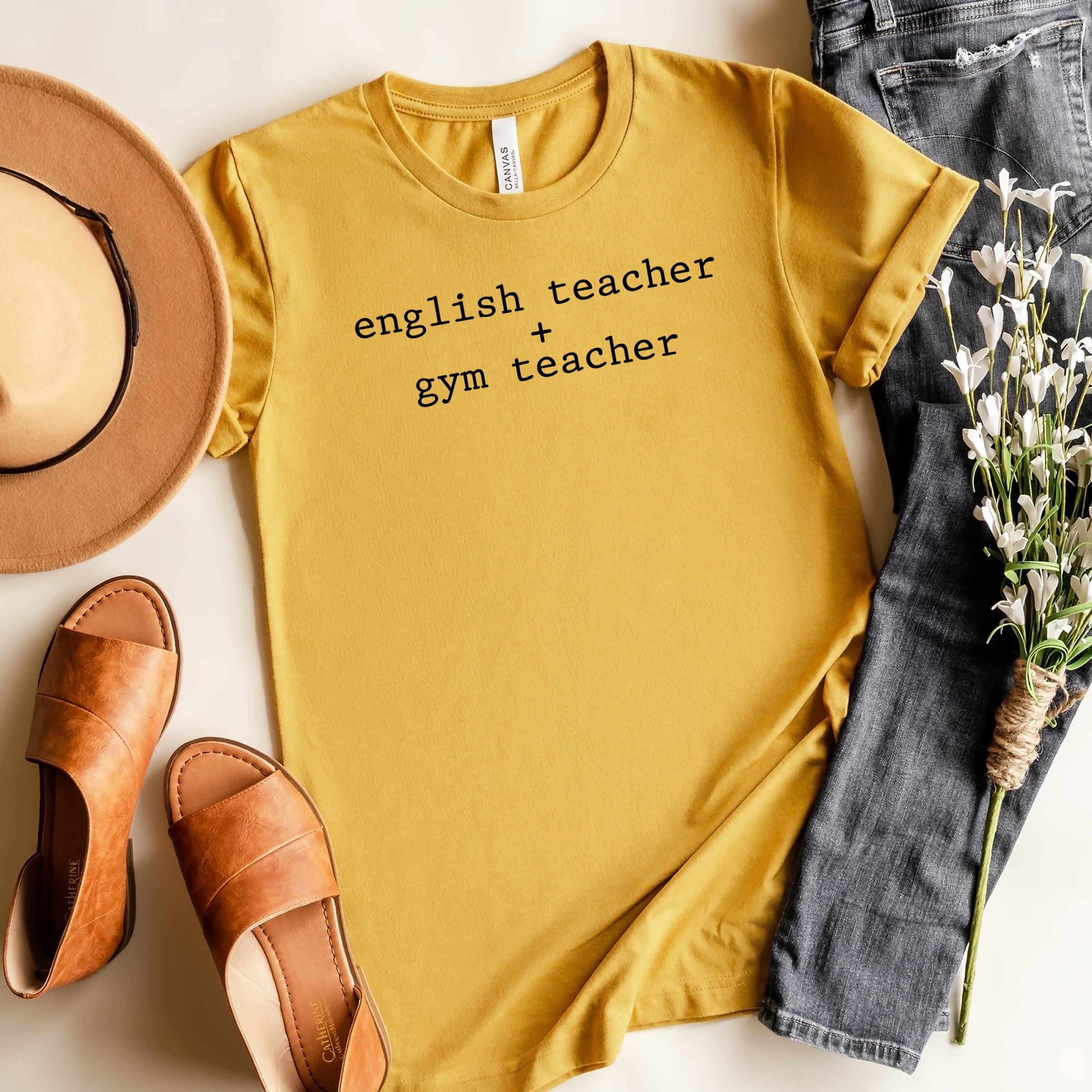 English Teacher + Gym Teacher Typewriter - Womens Short Sleeve Tee