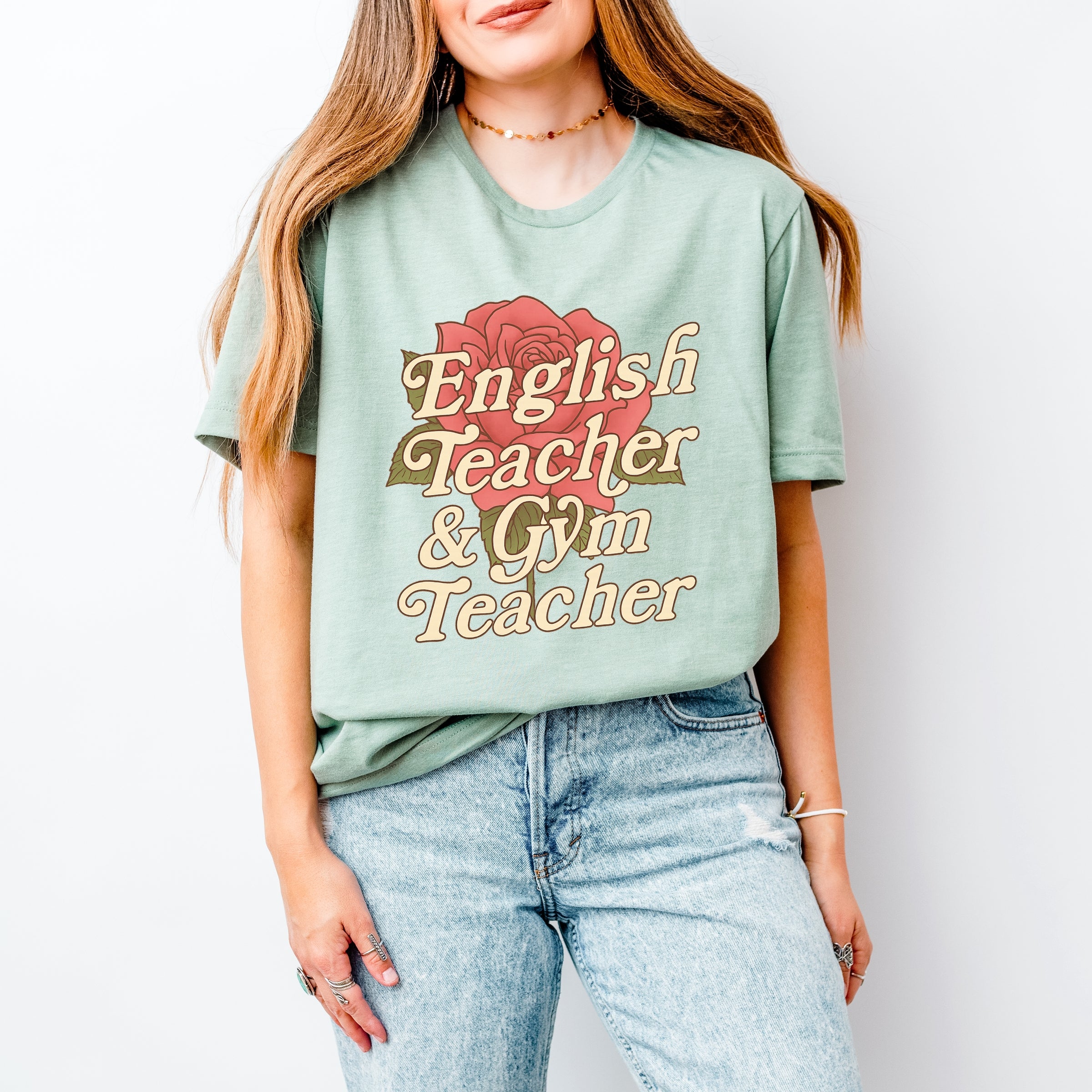 English Teacher + Gym Teacher Rose - Womens Short Sleeve Tee