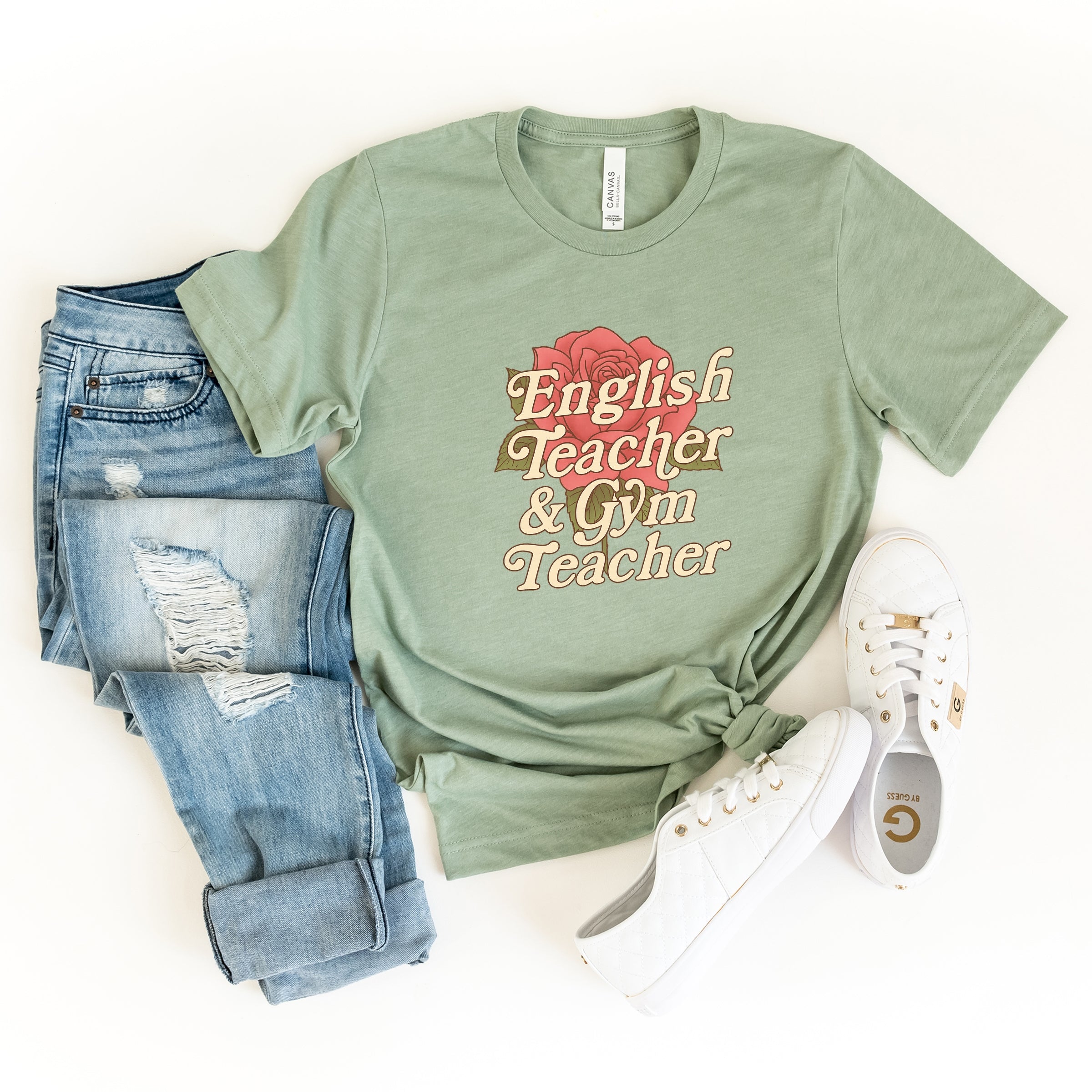 English Teacher + Gym Teacher Rose - Womens Short Sleeve Tee