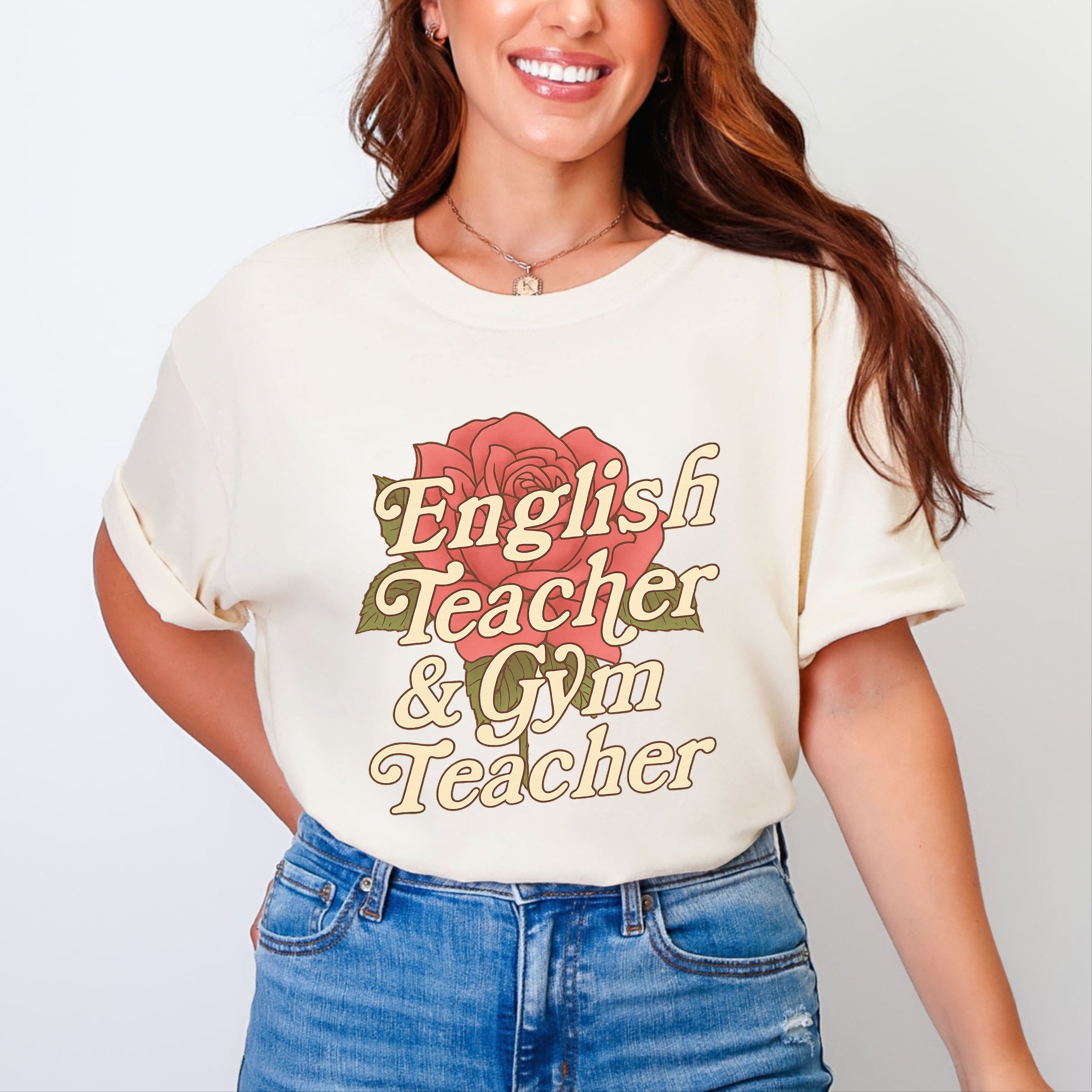 English Teacher + Gym Teacher Rose - Women's Garment Dyed Tee