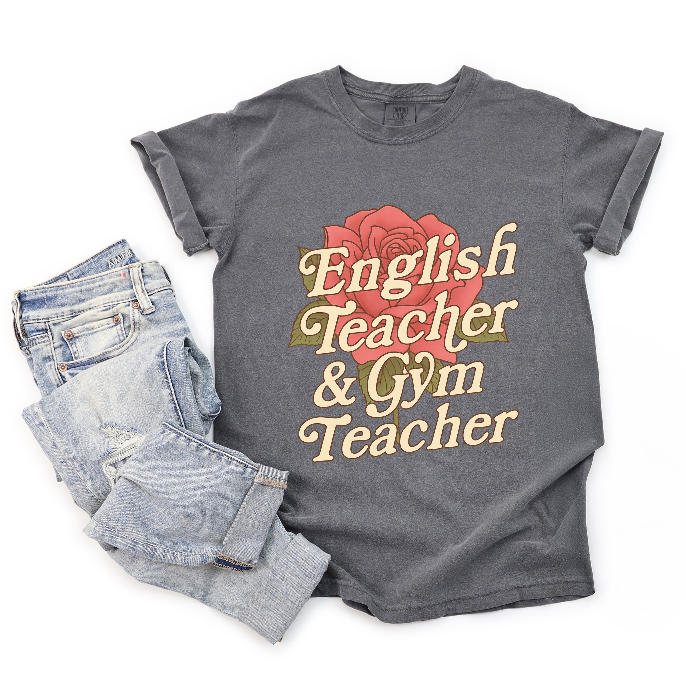 English Teacher + Gym Teacher Rose - Womens Garment Dyed Tee