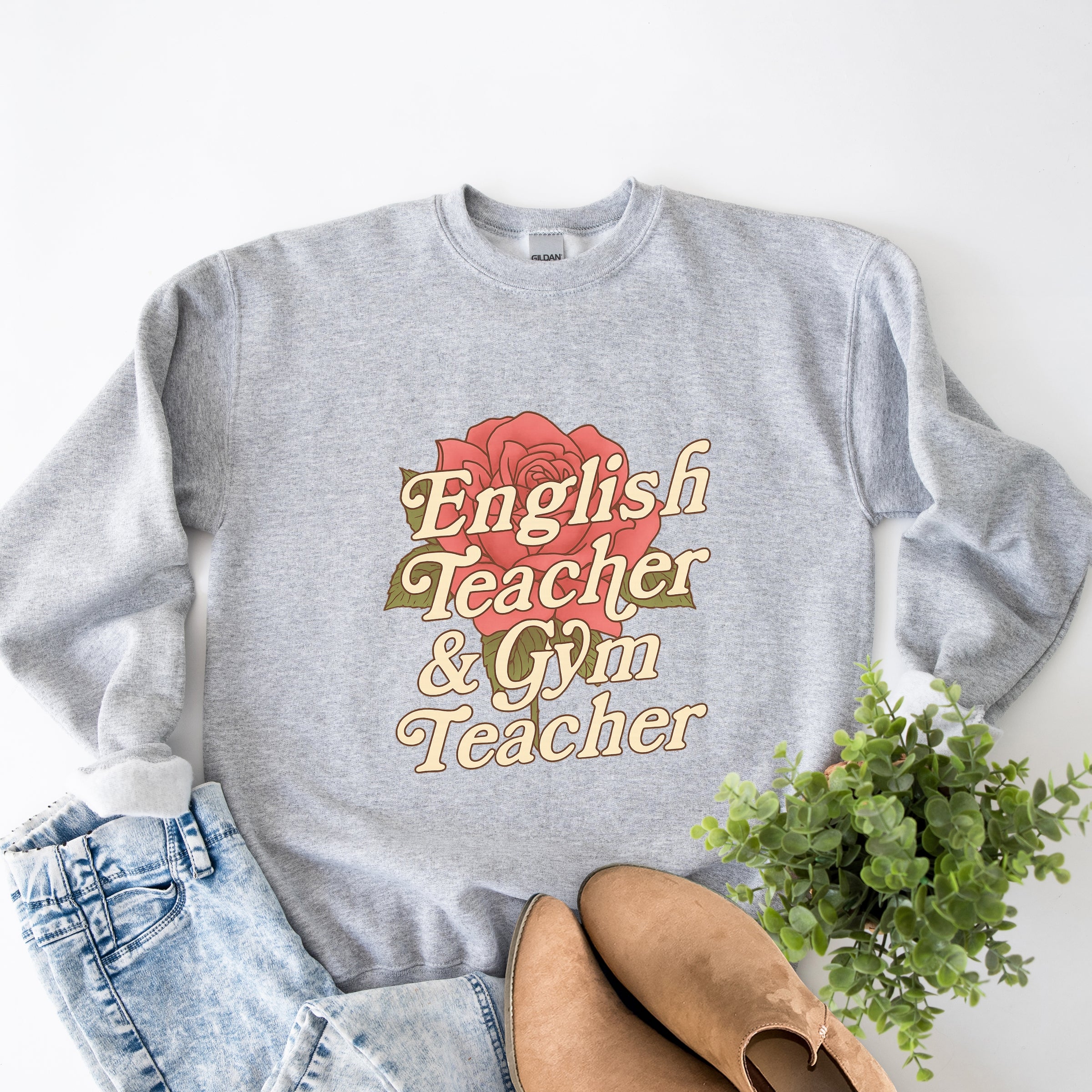 English Teacher + Gym Teacher Rose -  Womens Sweatshirt
