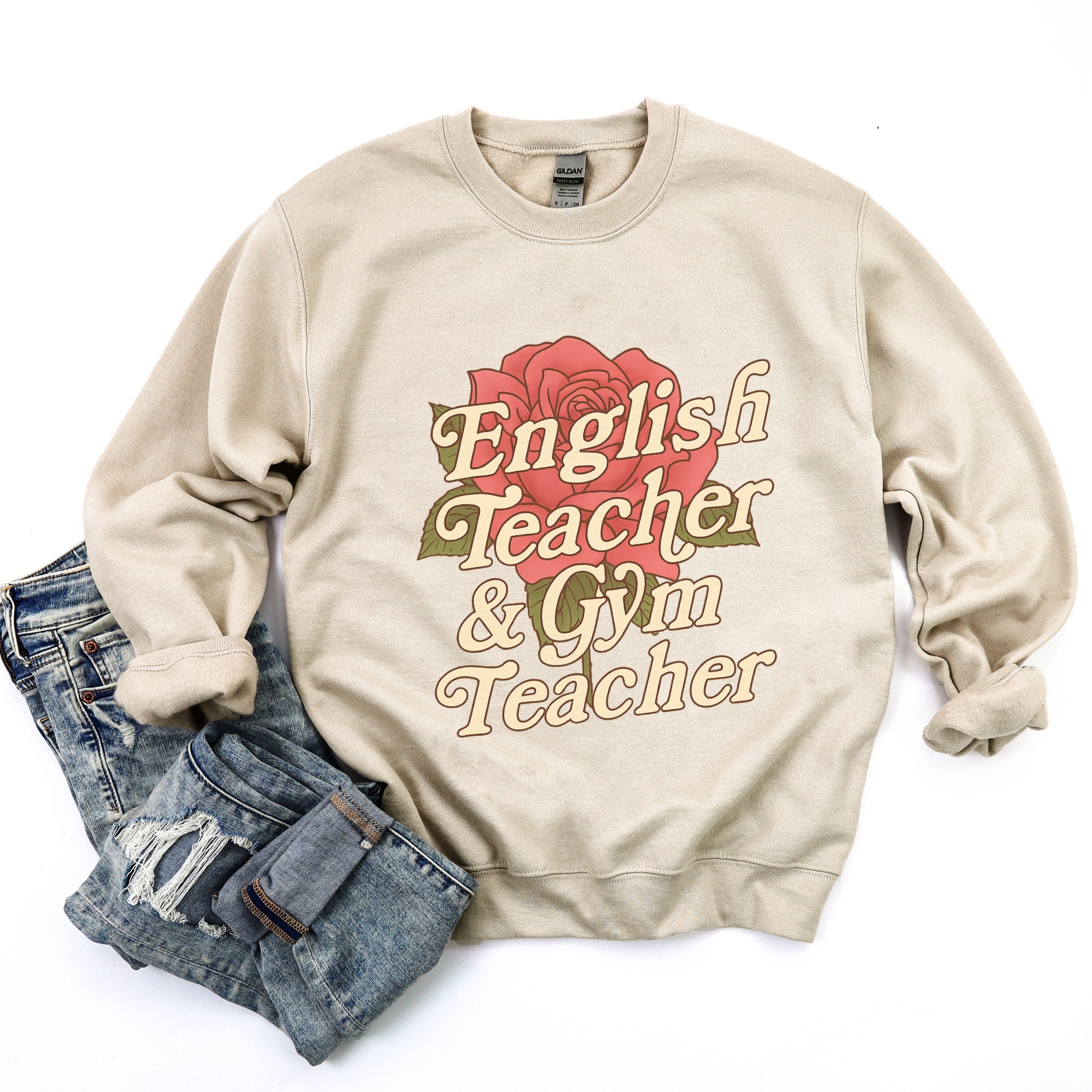 English Teacher + Gym Teacher Rose -  Womens Sweatshirt