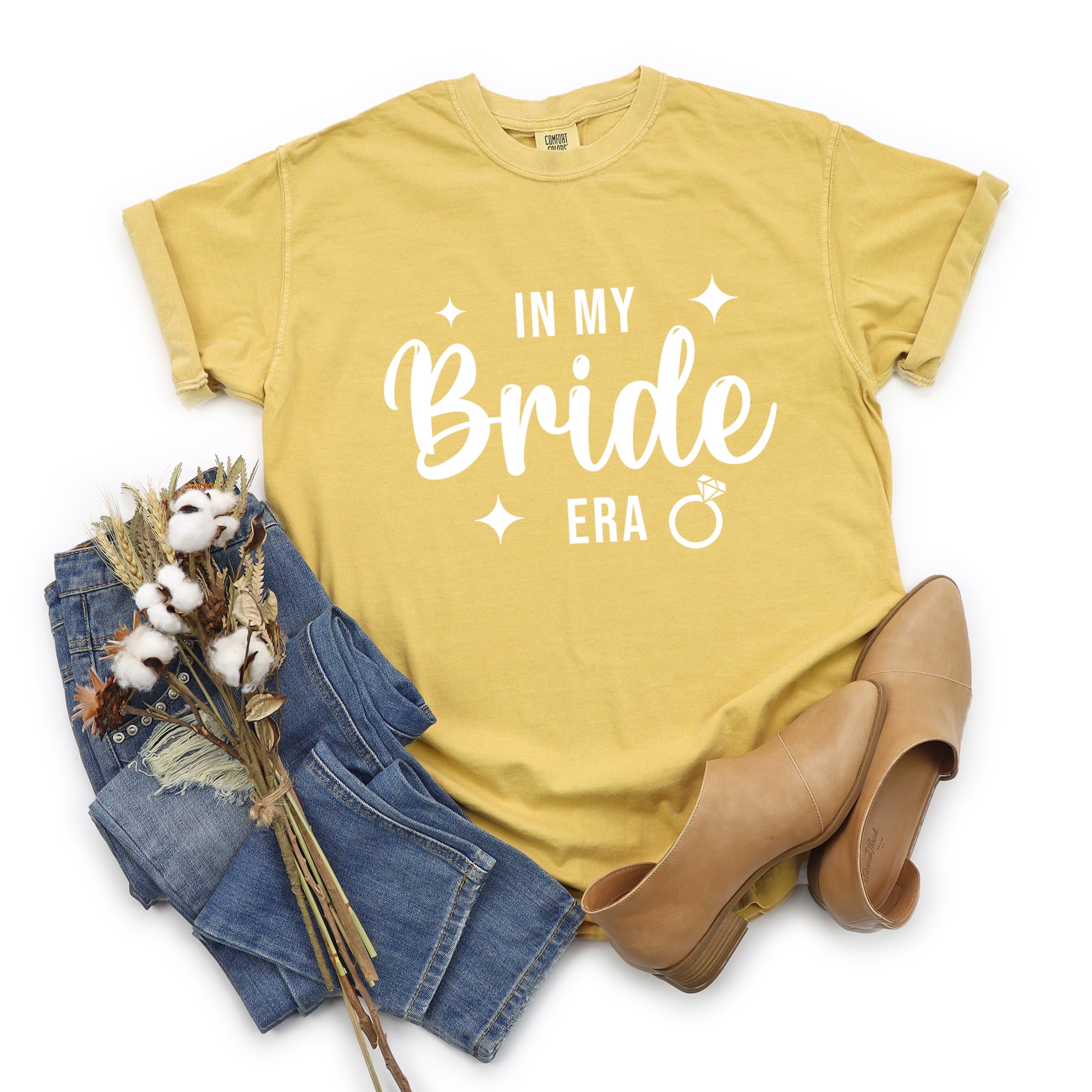 In My Bride Era Sparkles - Womens Garment Dyed Tee