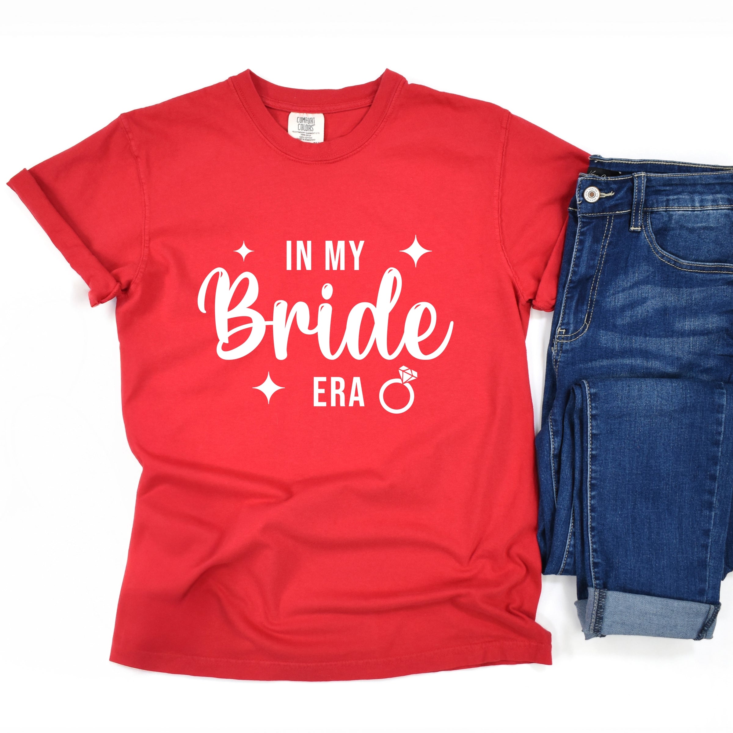 In My Bride Era Sparkles - Womens Garment Dyed Tee