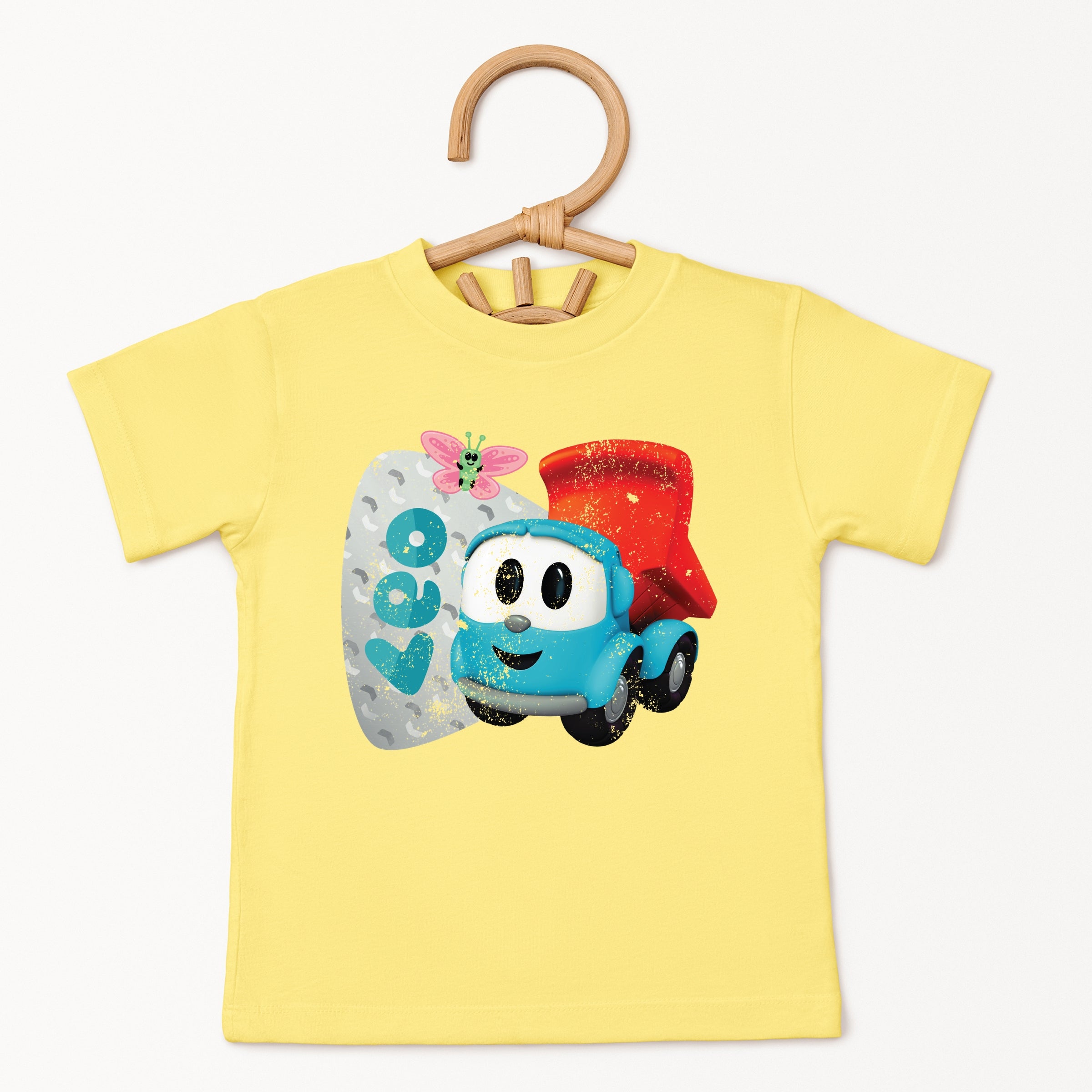 Leo the Truck Leo Name Distressed - Toddler Short Sleeve Graphic T-Shirt