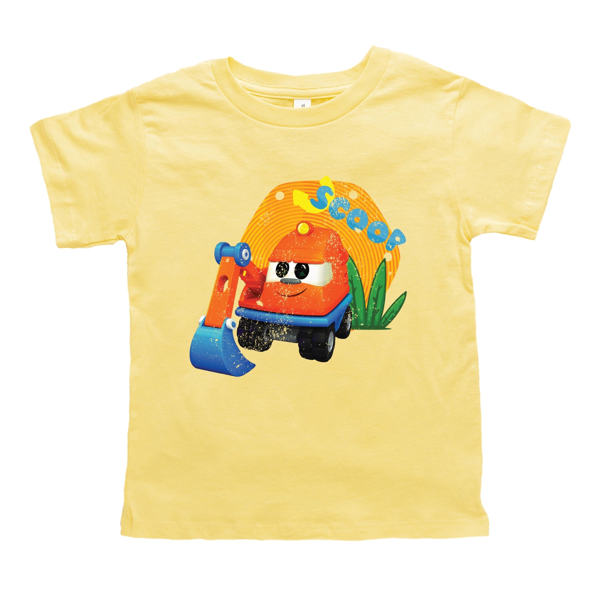 Leo the Truck Scoop Name Distressed - Toddler Short Sleeve Graphic T-Shirt