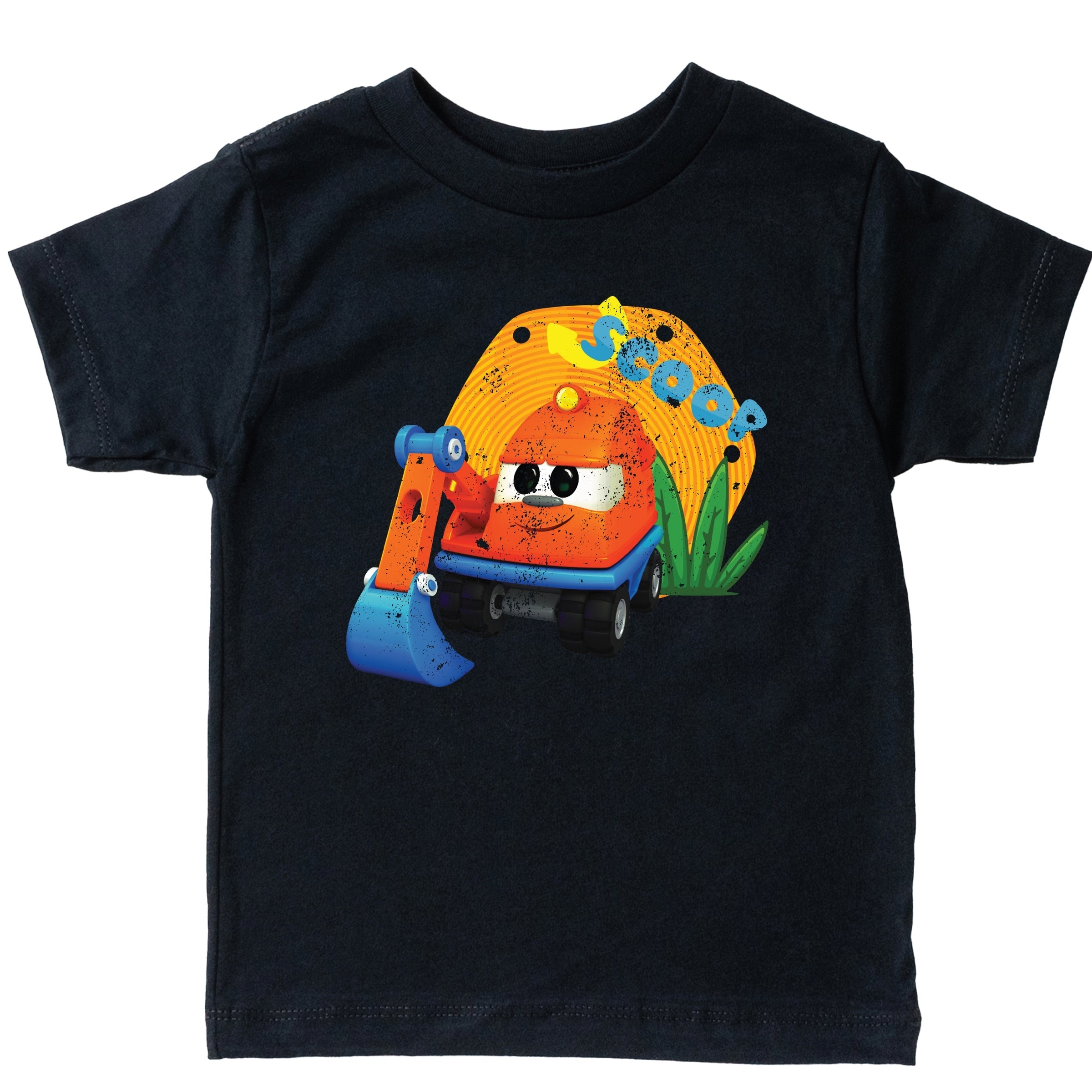 Leo the Truck Scoop Name Distressed - Toddler Short Sleeve Graphic T-Shirt