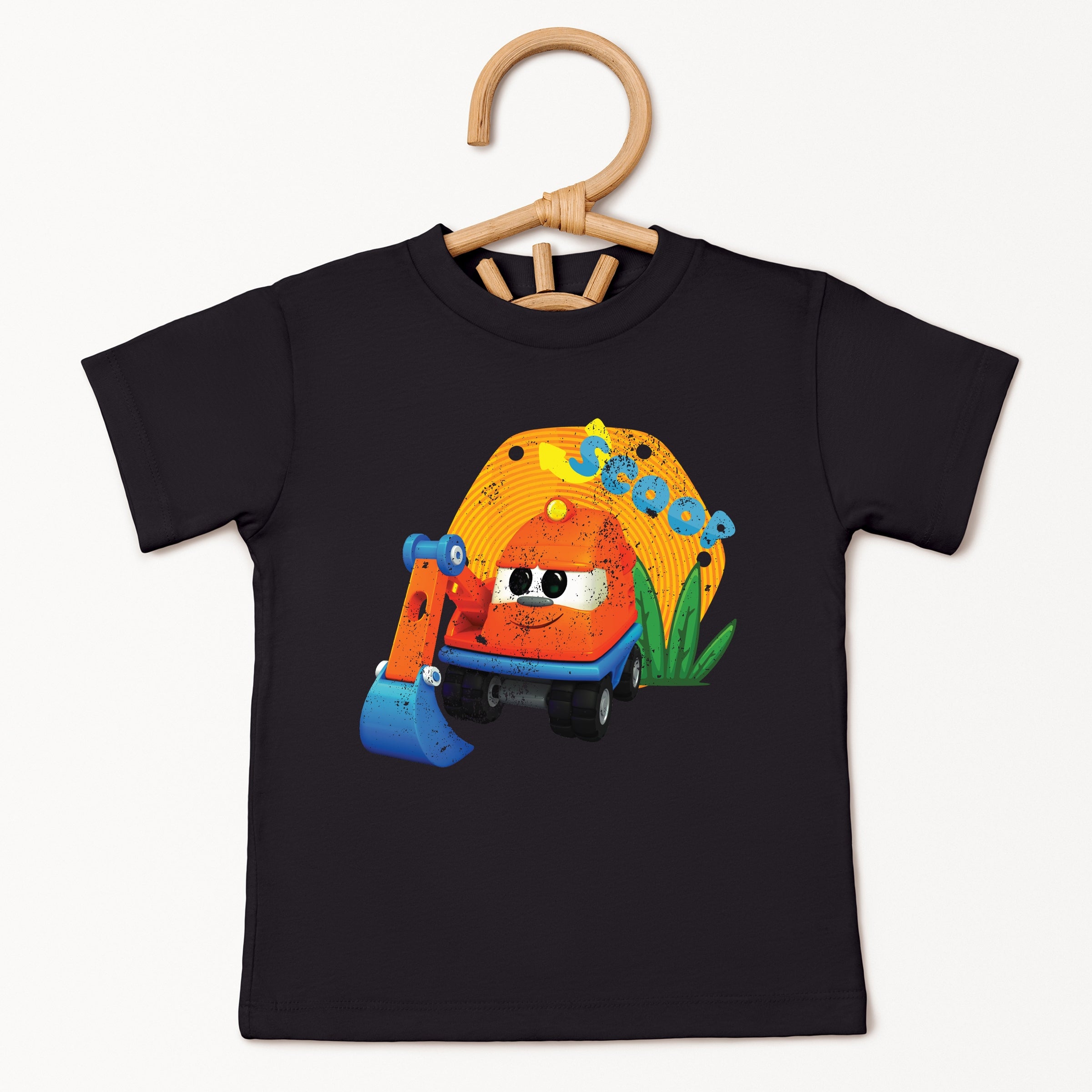 Leo the Truck Scoop Name Distressed - Toddler Short Sleeve Graphic T-Shirt