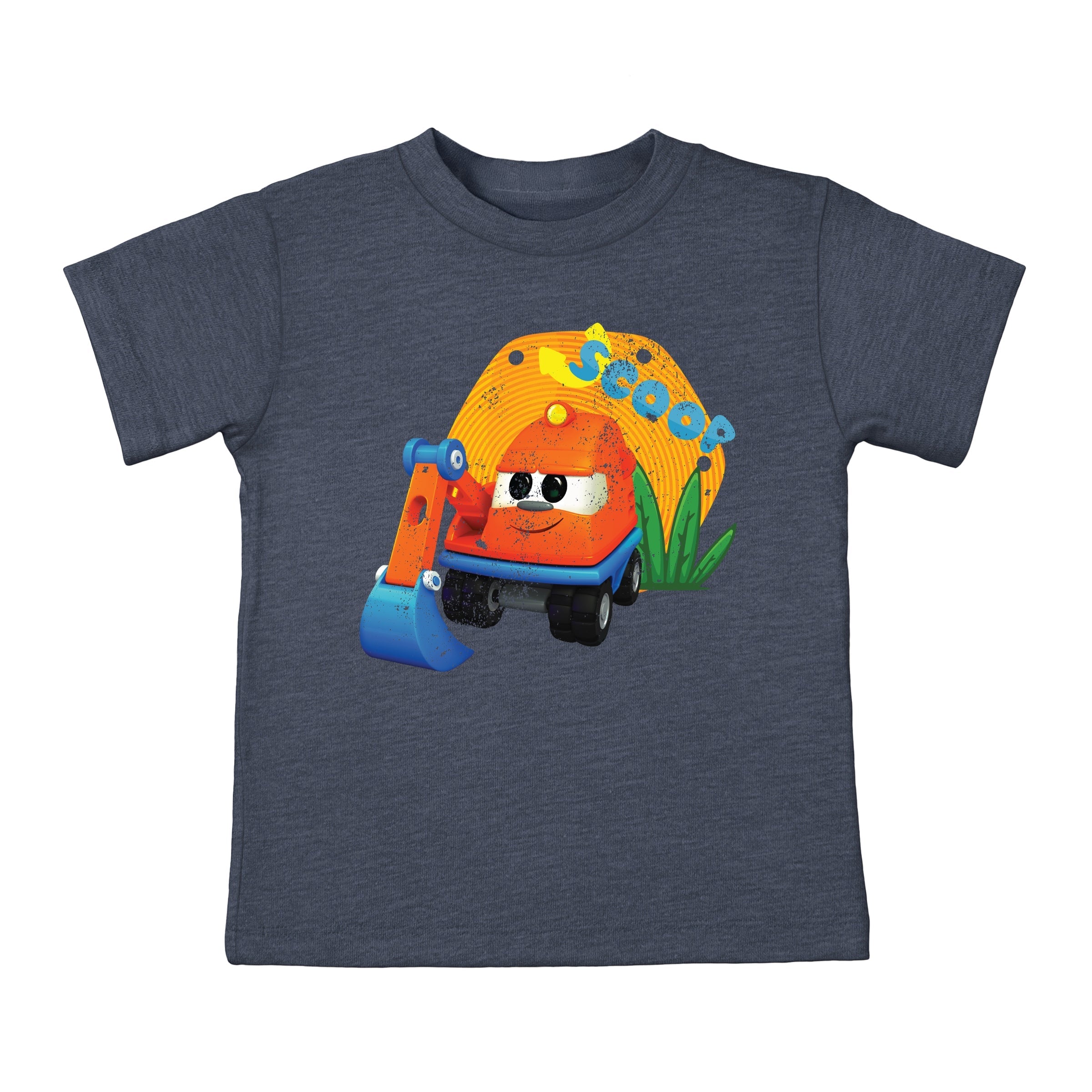 Leo the Truck Scoop Name Distressed - Toddler Short Sleeve Graphic T-Shirt