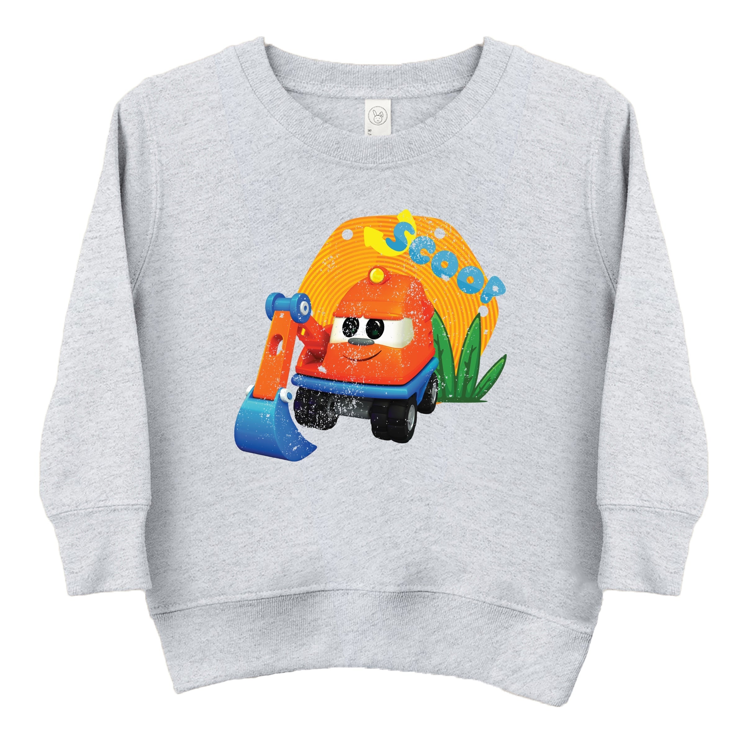 Leo the Truck Scoop Name Distressed - Toddler Graphic Sweatshirt